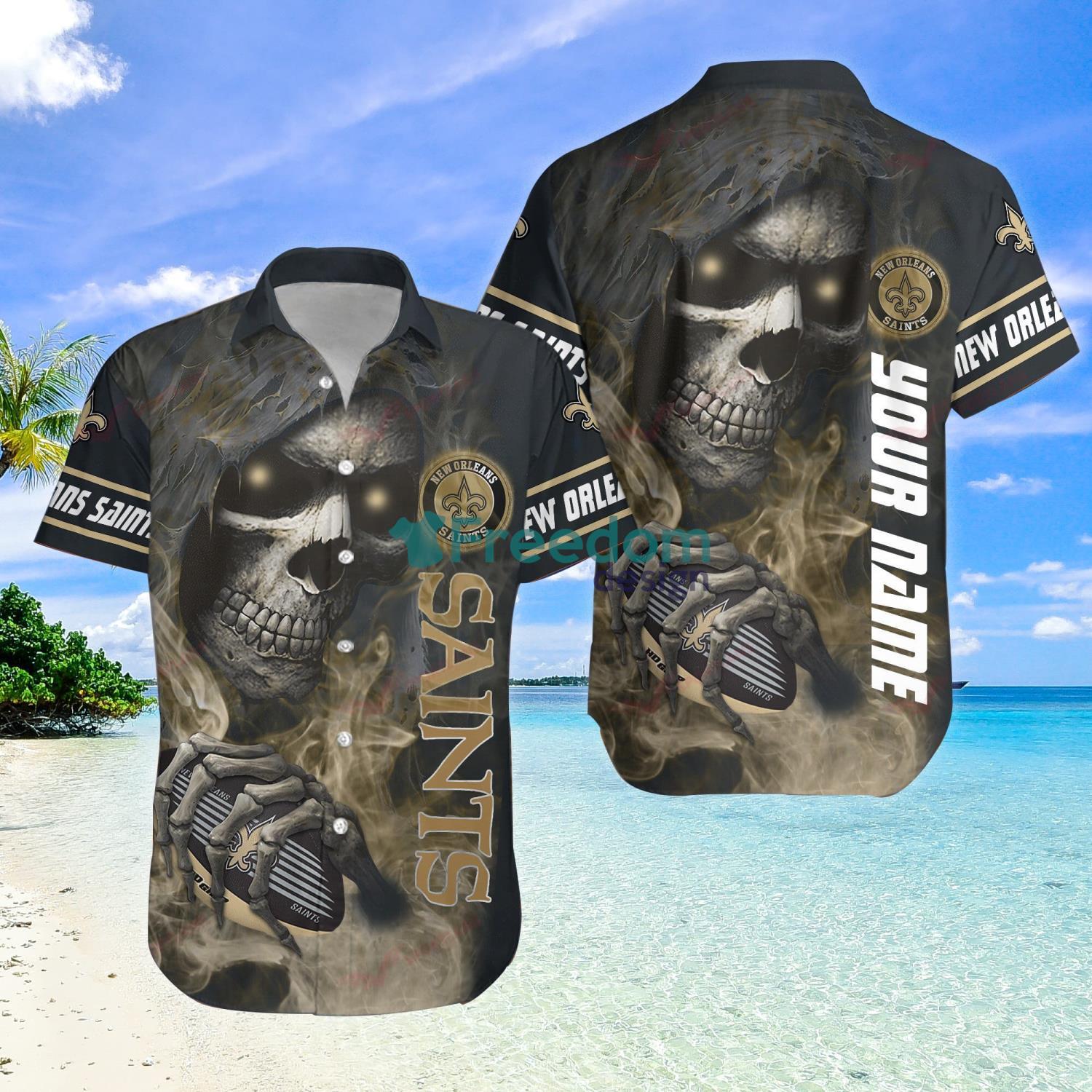 New Orleans Saints Hawaiian Shirt,Aloha Shirt,NFL,Skull Hawaiian