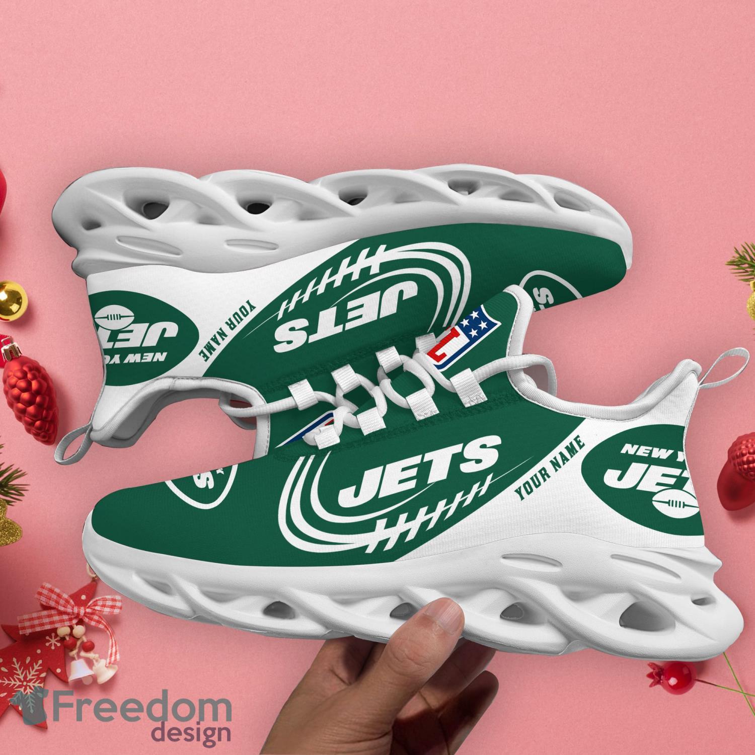 New York Jets Football Team Logo Custom Name For Fans Ugly Christmas Sweater  - Freedomdesign