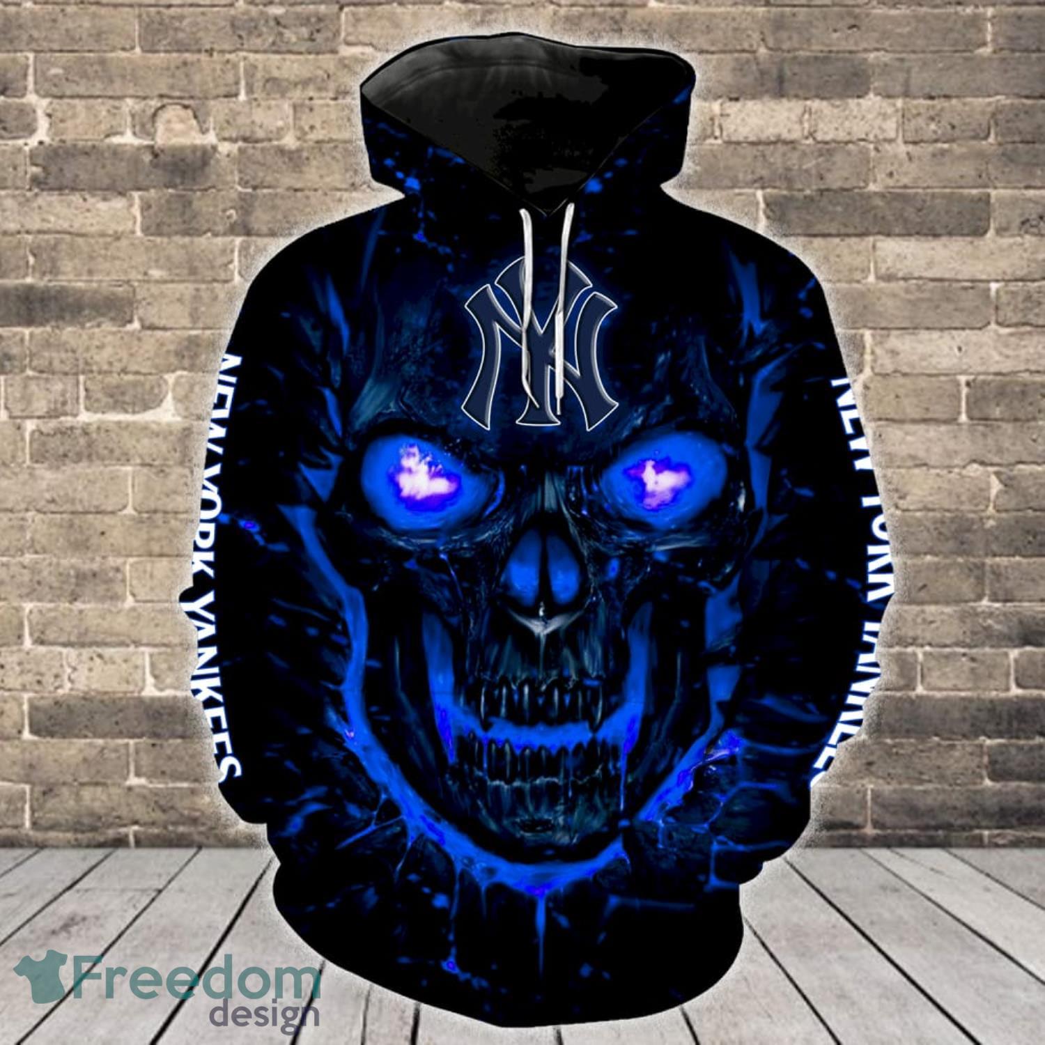 Dallas Cowboys Skull Blue 3D Hoodie All Over Print Dallas Cowboys