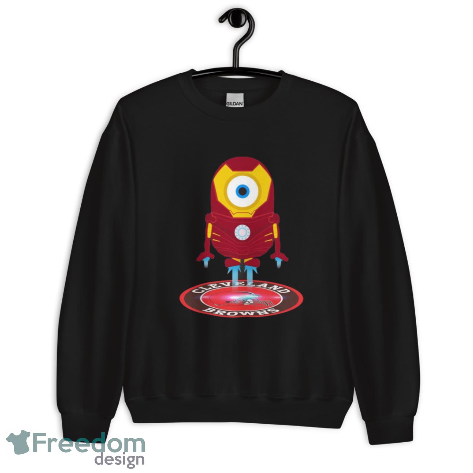 NFL Football Cleveland Browns Iron Man Minion Marvel Shirt T Shirt - Unisex Crewneck Sweatshirt NFL Football Cleveland Browns Iron Man Minion Marvel Shirt T Shirt - Unisex Crewneck Sweatshirt
