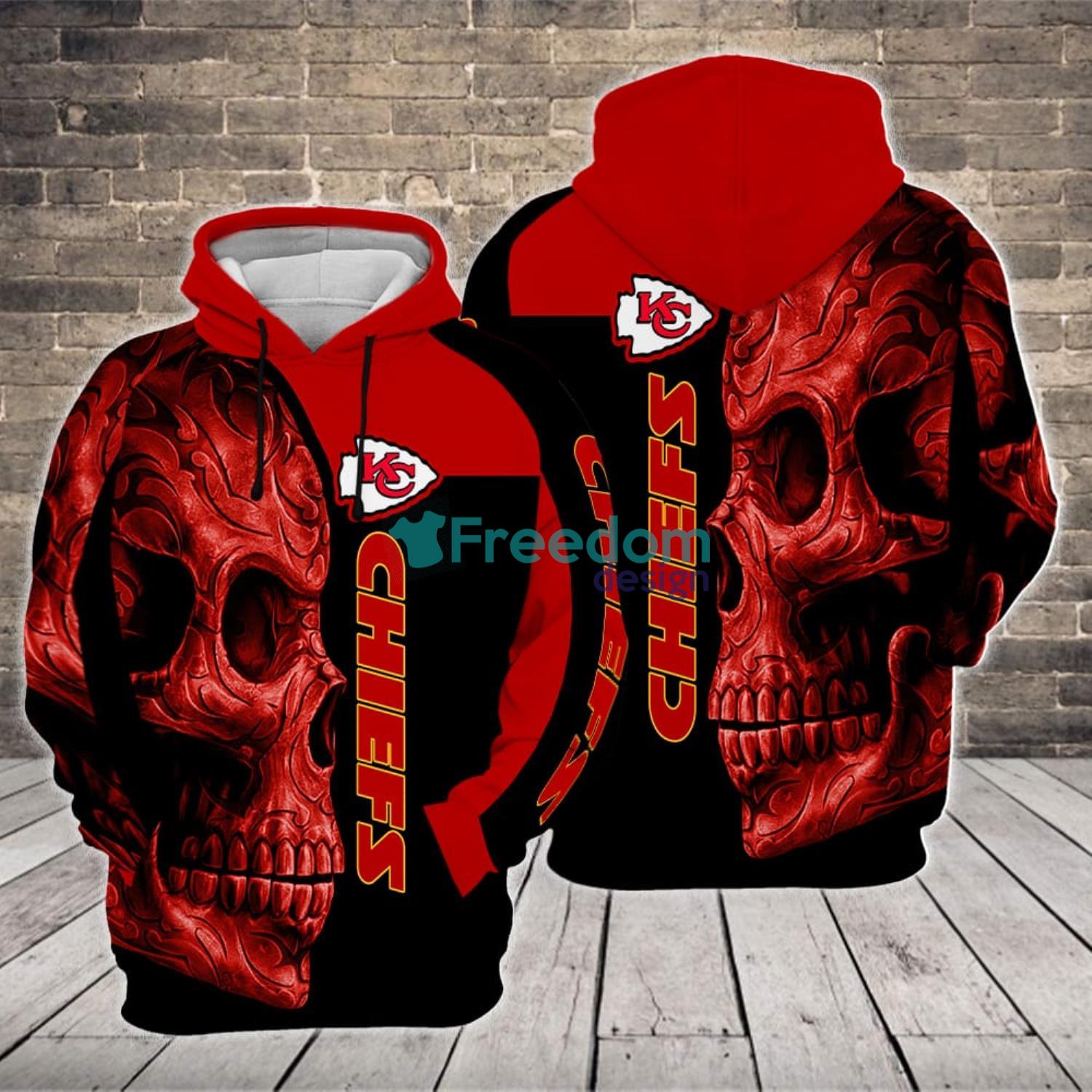 Kansas City Chiefs 3D Skull Sweatshirt, Kansas City Chiefs Sweatshirt NFL 