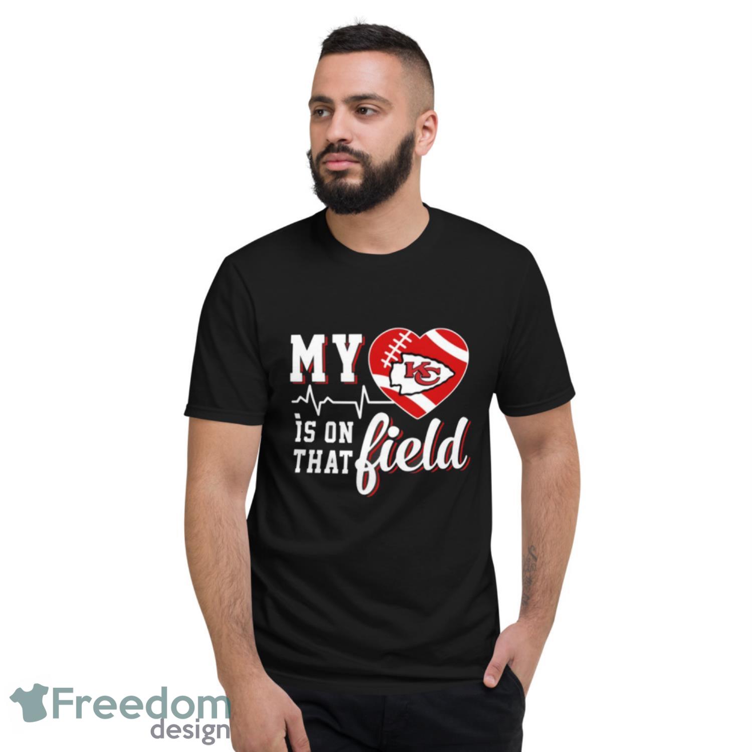 NFL My Heart Is On That Field Football Sports Kansas City Chiefs T Shirt image NFL My Heart Is On That Field Football Sports Kansas City Chiefs T Shirt - Short Sleeve T-Shirt