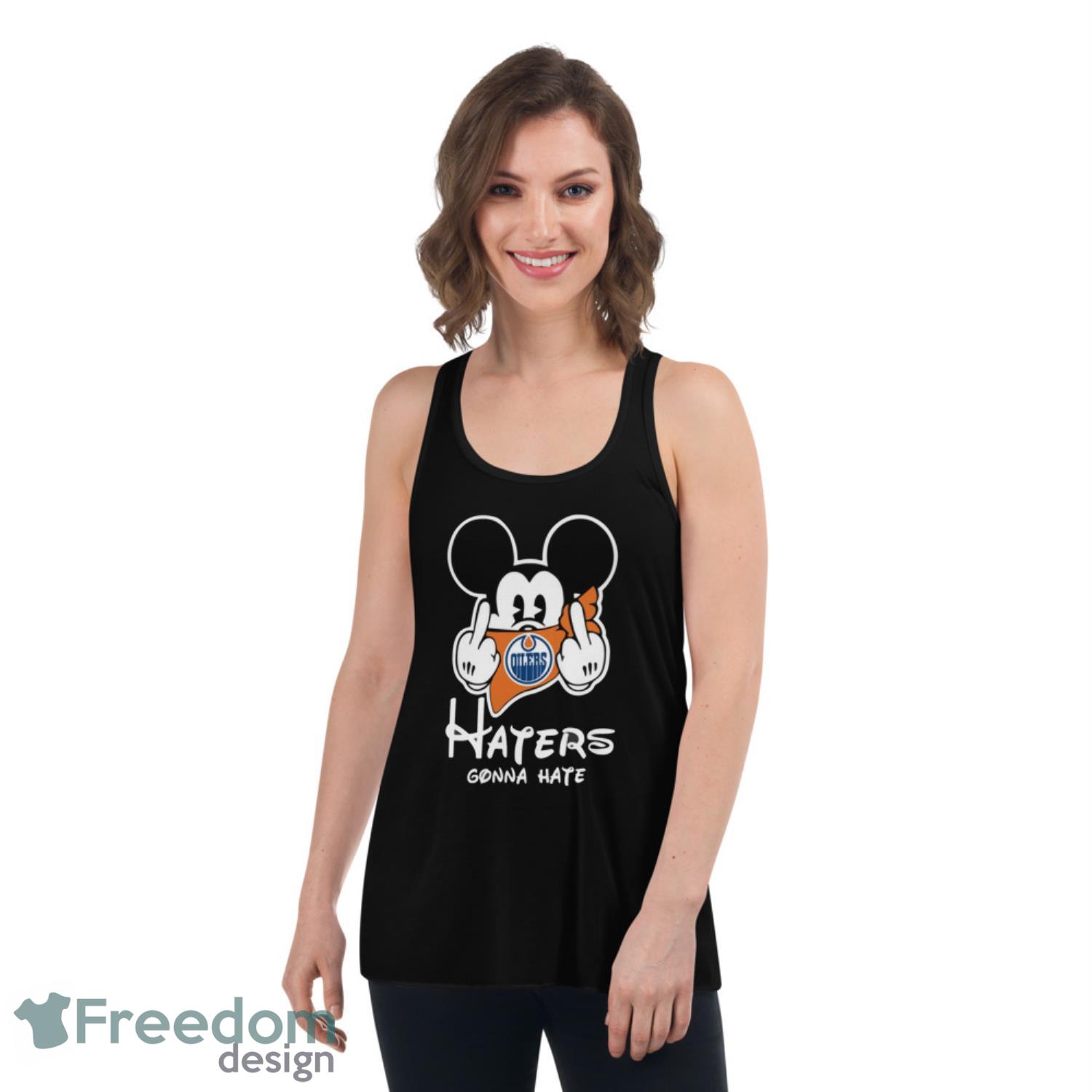 NHL Edmonton Oilers Haters Gonna Hate Mickey Mouse Disney Hockey Shirt For Fans - Womens Flowy Racerback Tank NHL Edmonton Oilers Haters Gonna Hate Mickey Mouse Disney Hockey Shirt For Fans - Womens Flowy Racerback Tank