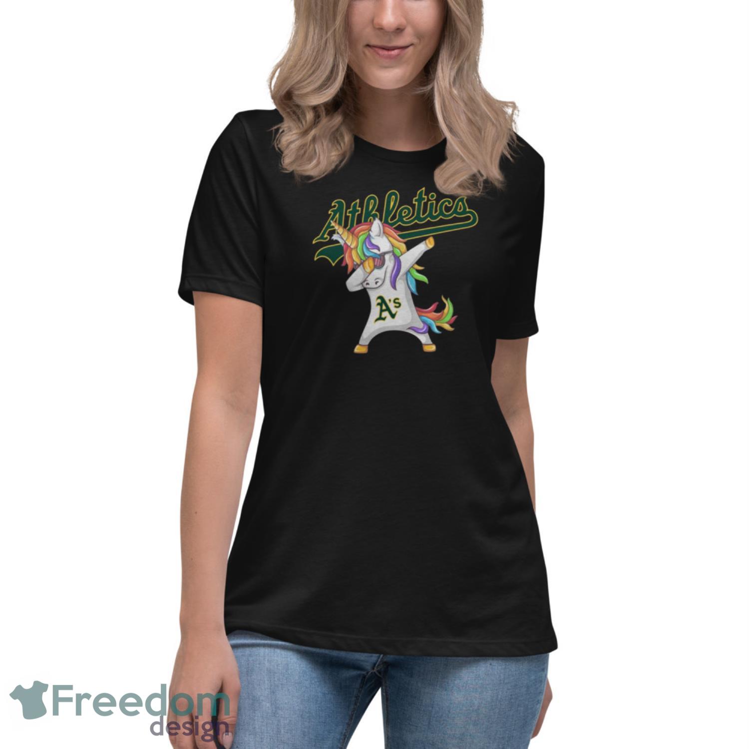 Oakland Athletics MLB Baseball Funny Unicorn Dabbing Sports T Shirt - Womens Relaxed Short Sleeve Jersey Tee Oakland Athletics MLB Baseball Funny Unicorn Dabbing Sports T Shirt - Womens Relaxed Short Sleeve Jersey Tee