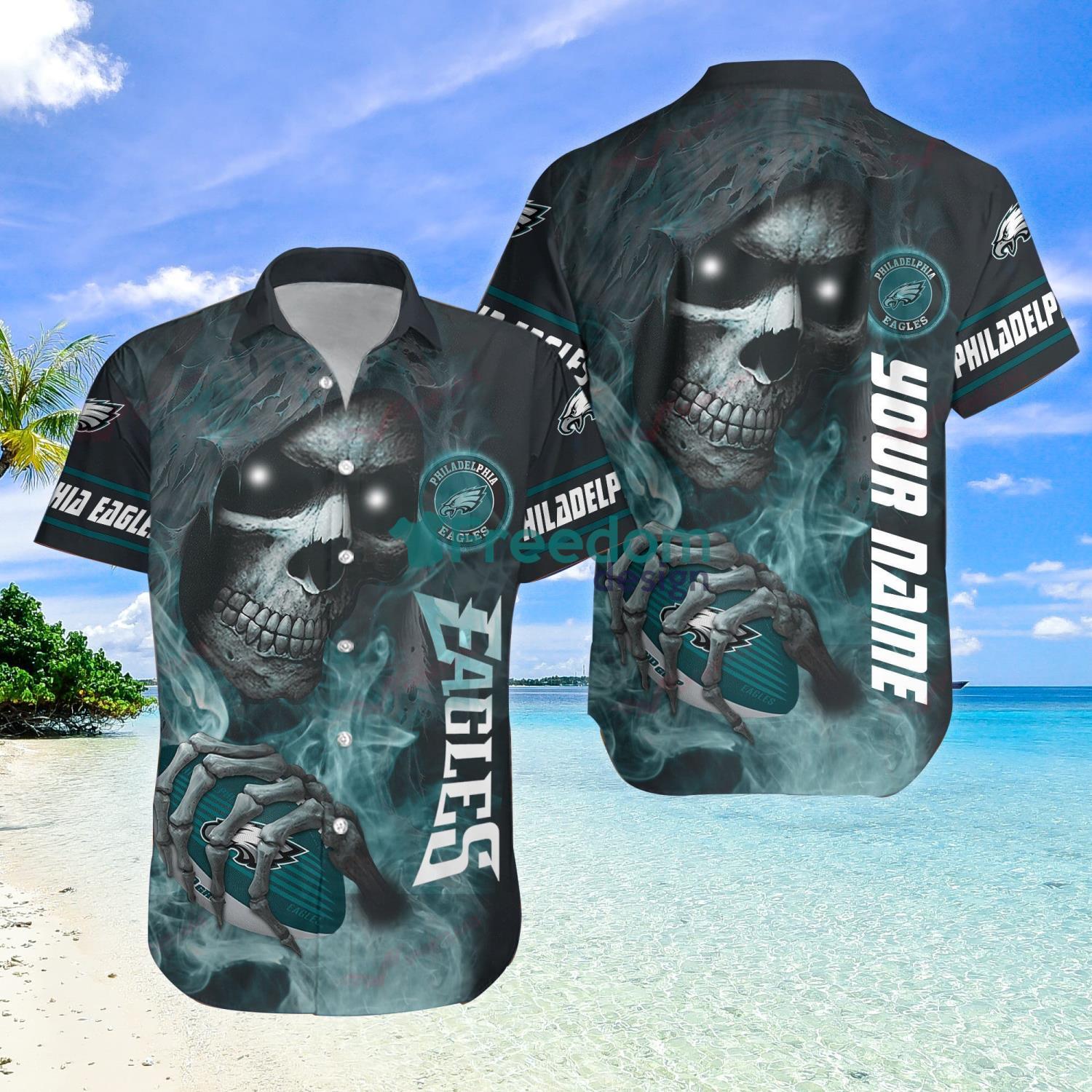 New York Jets NFL Halloween Skull Tropical Team Spirit Hawaiian