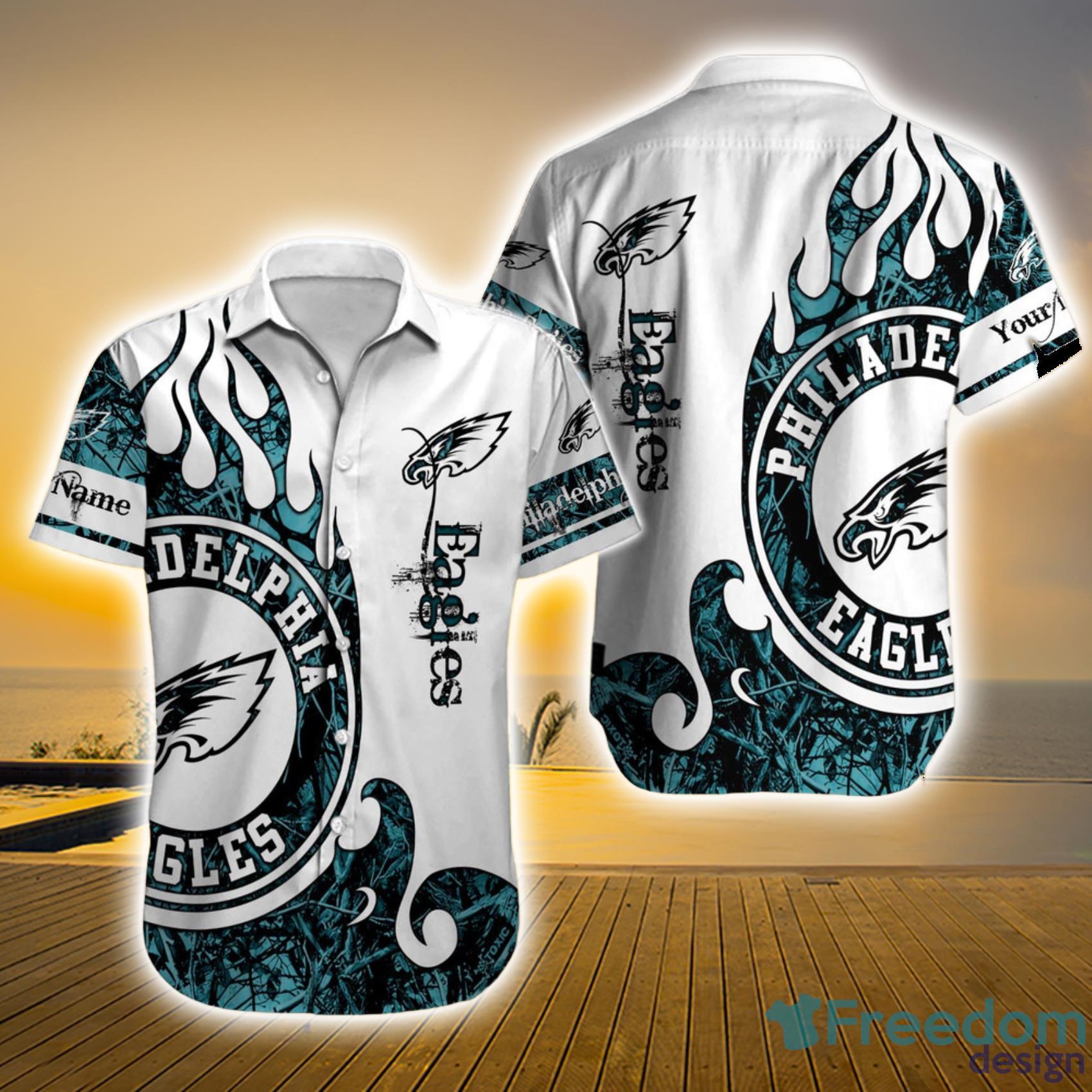 Philadelphia Eagles NFL Custom Name ire Camo Style Short Sleeve Hawaiian Shirt Product Photo 1