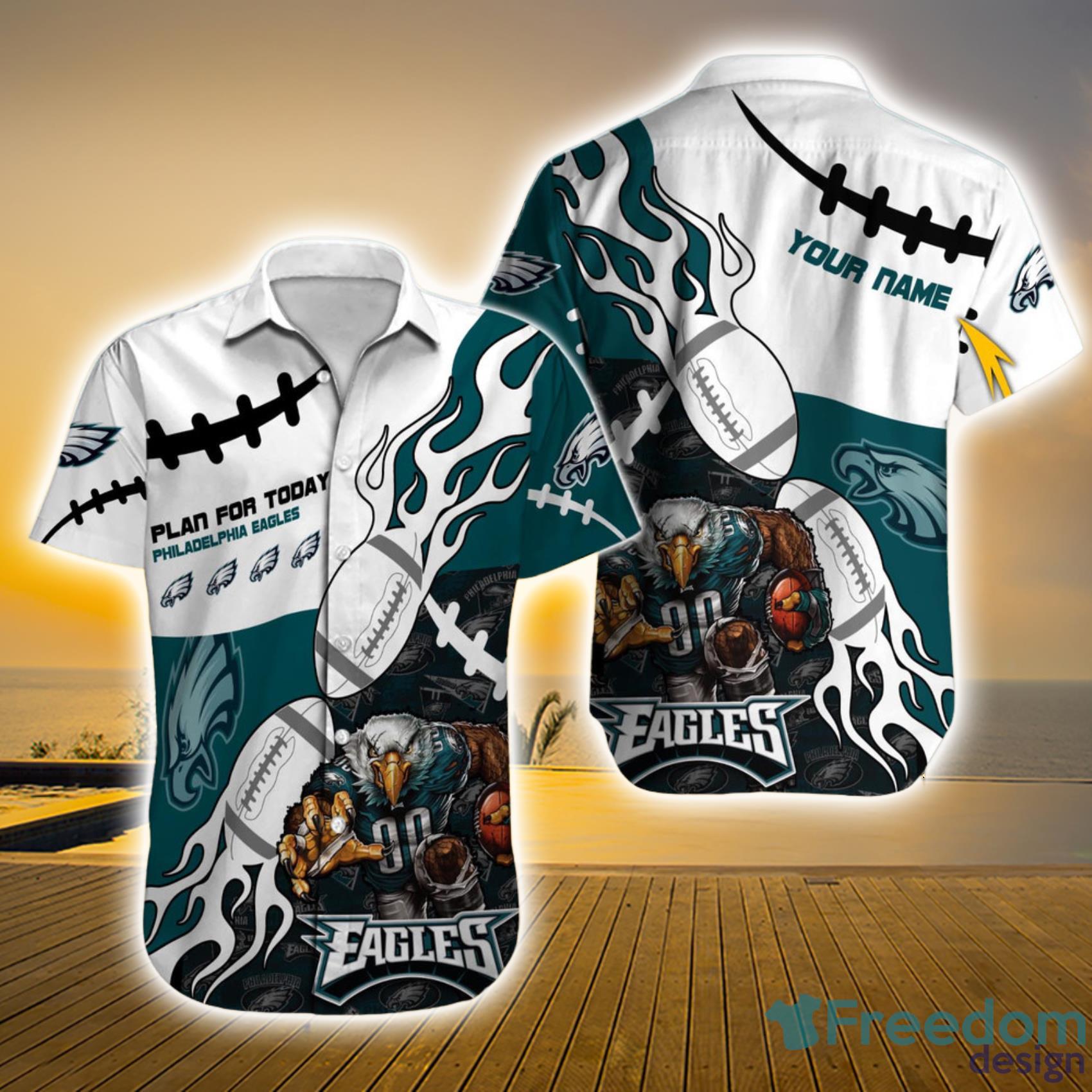 Philadelphia Eagles NFL Custom Name Mascot And Fireball Hawaiian Shirt For Men And Women Product Photo 1