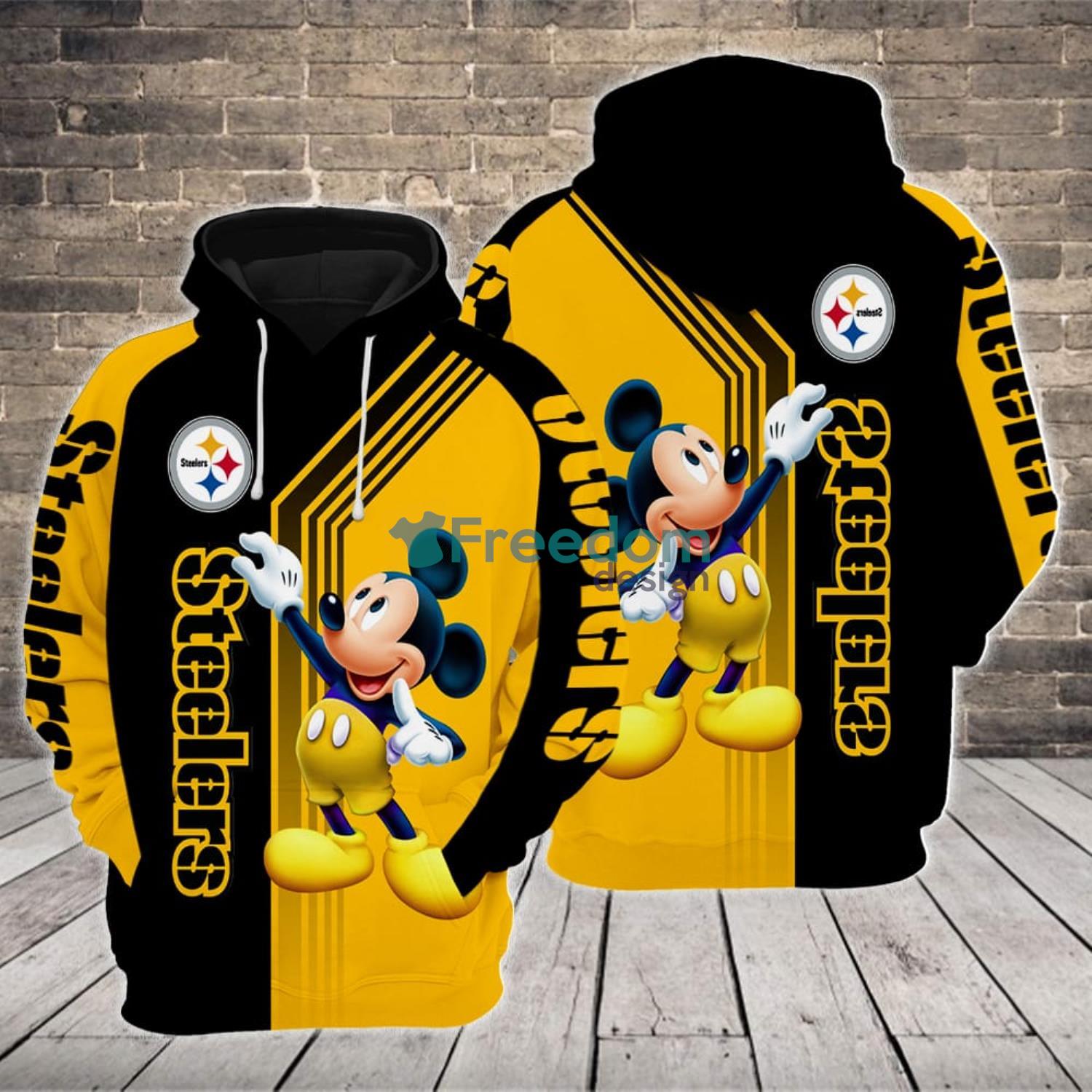 Pittsburgh Steelers Mickey Mouse New Full All Over Print 3D Hoodie For  Sport Team - Freedomdesign