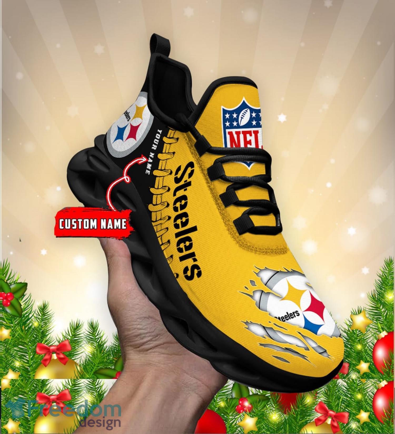 Pittsburgh Steelers NFL Autism Custom Name Max Soul Shoes Running