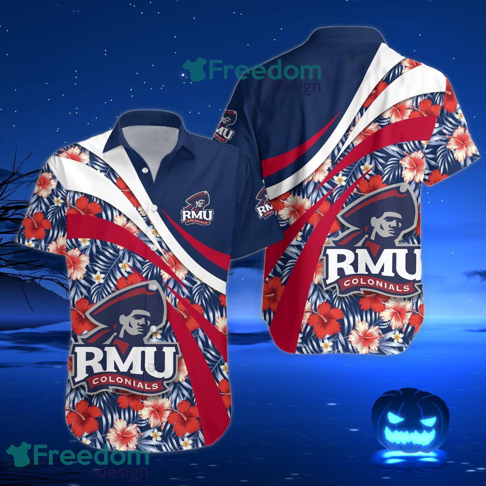Robert Morris Colonials NCAA Hibiscus Tropical Flower Hawaiian Shirt Gift For Summer Vacation Product Photo 4 Robert Morris Colonials NCAA Hibiscus Tropical Flower Hawaiian Shirt Gift For Summer Vacation Product Photo 4
