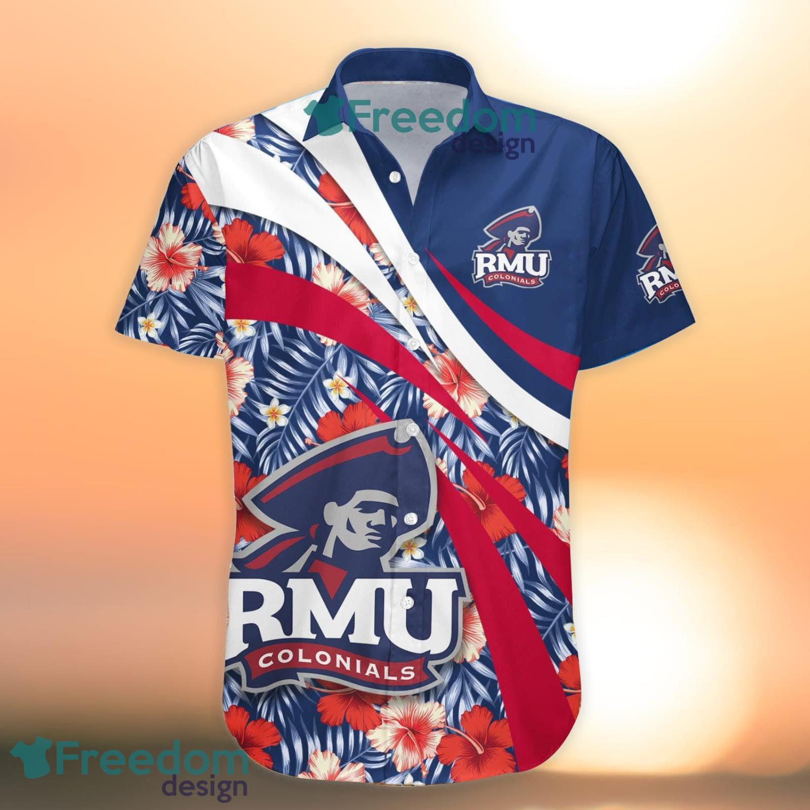 Robert Morris Colonials NCAA Hibiscus Tropical Flower Hawaiian Shirt Gift For Summer Vacation Product Photo 1 Robert Morris Colonials NCAA Hibiscus Tropical Flower Hawaiian Shirt Gift For Summer Vacation Product Photo 1