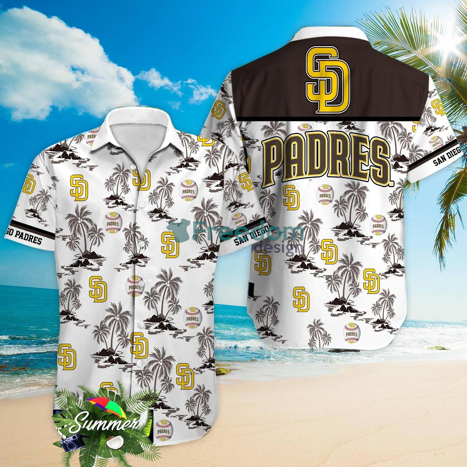 San Diego Padres MLB Coconut Pattern White Hawaiian Shirt