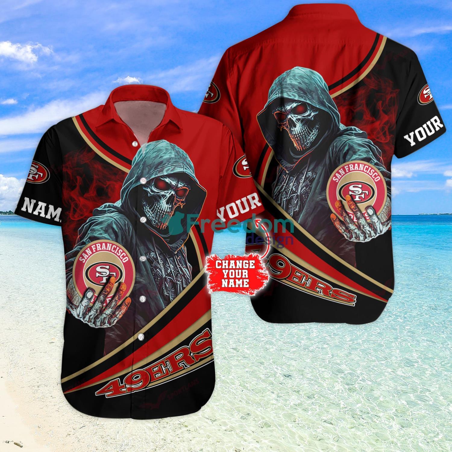 San Francisco 49ers NFL Custom Name Hawaiian Shirt Skull Trending