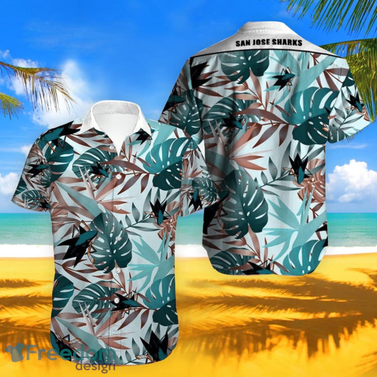 San Jose Sharks Hawaiian Shirt Lemon Short Sleeve Hawaiian Shirt Product Photo 1 San Jose Sharks Hawaiian Shirt Lemon Short Sleeve Hawaiian Shirt Product Photo 1
