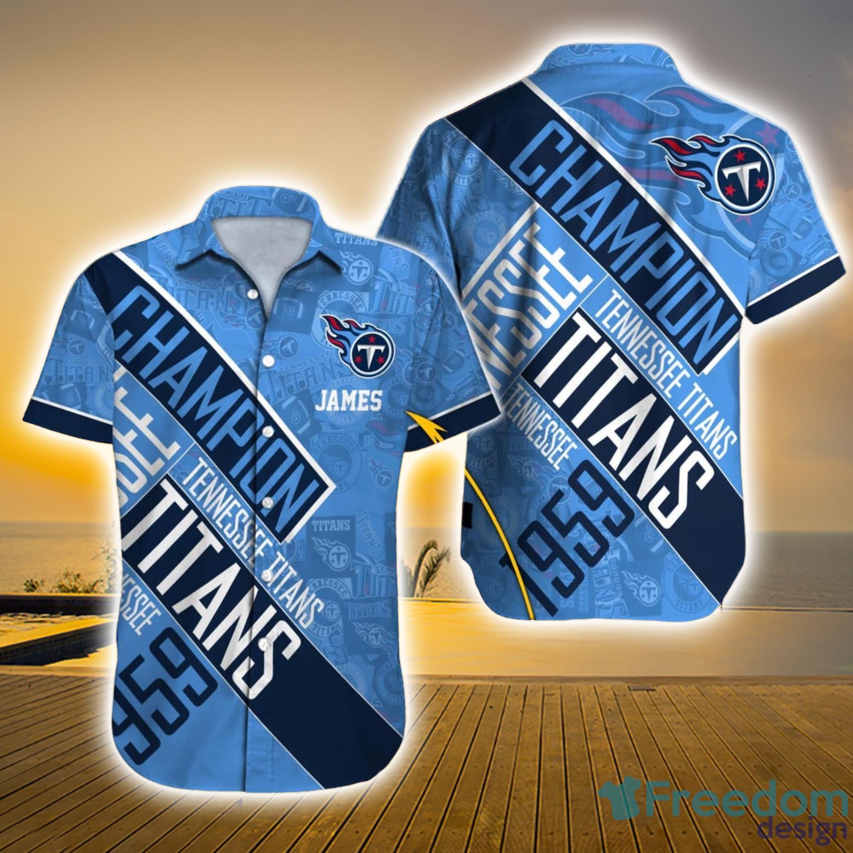 Tennessee Titans NFL Custom Name Champion 1959 Hawaiian Shirt Gift For Fans Product Photo 1