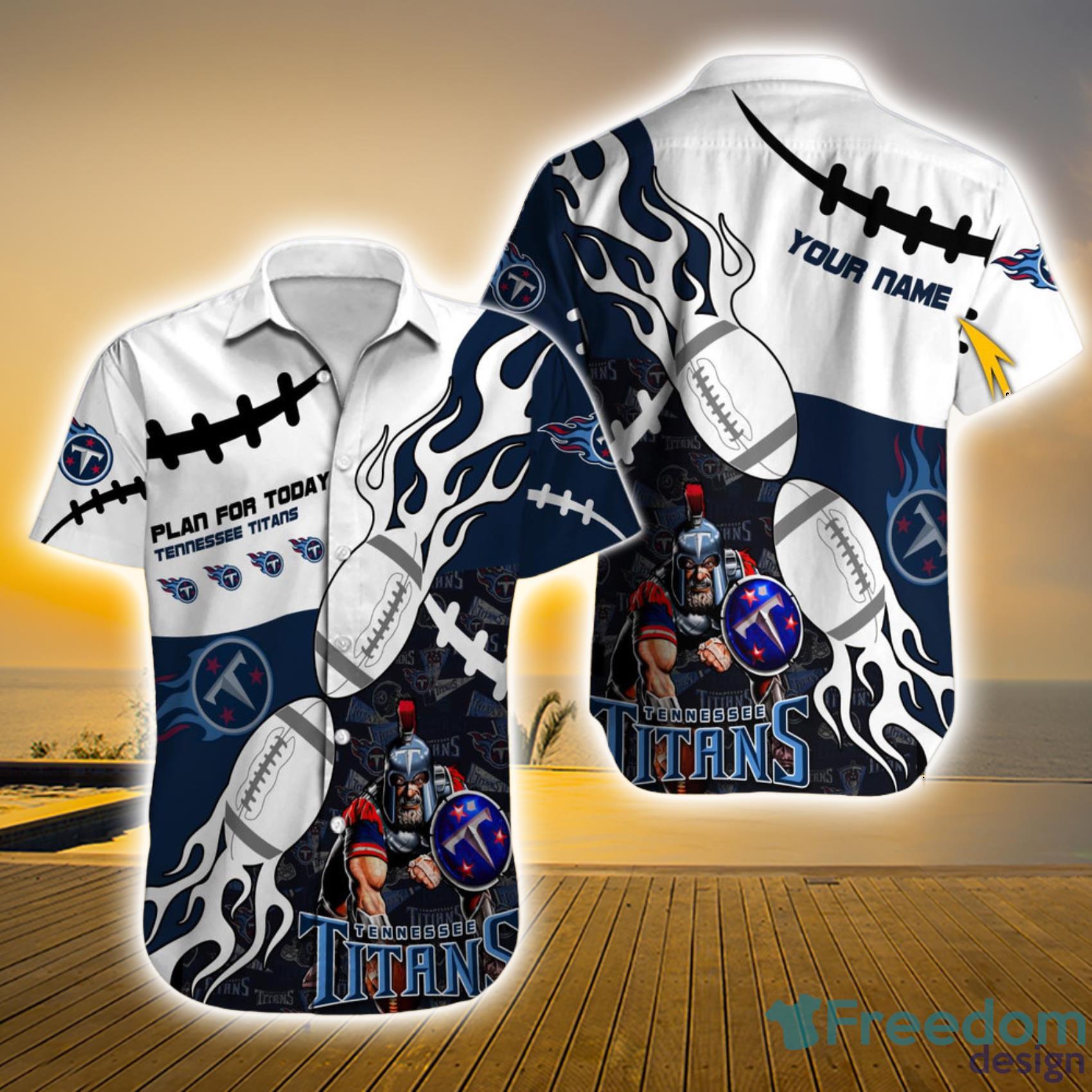 Tennessee Titans NFL Custom Name Mascot And Fireball Hawaiian Shirt For Men And Women Product Photo 1