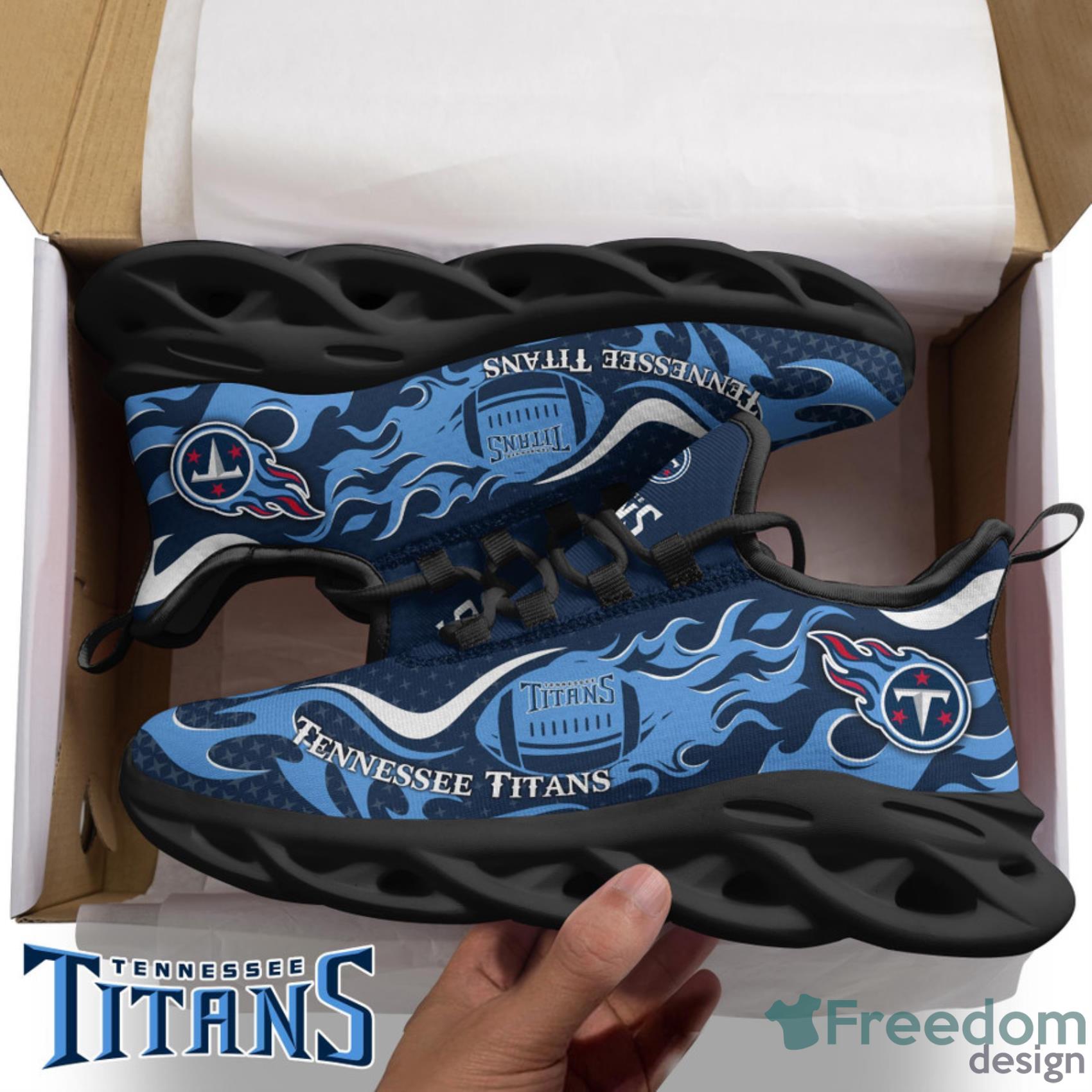 Tennessee Titans NFL Fire Ball Full Print AOP Print Max Soul Shoes