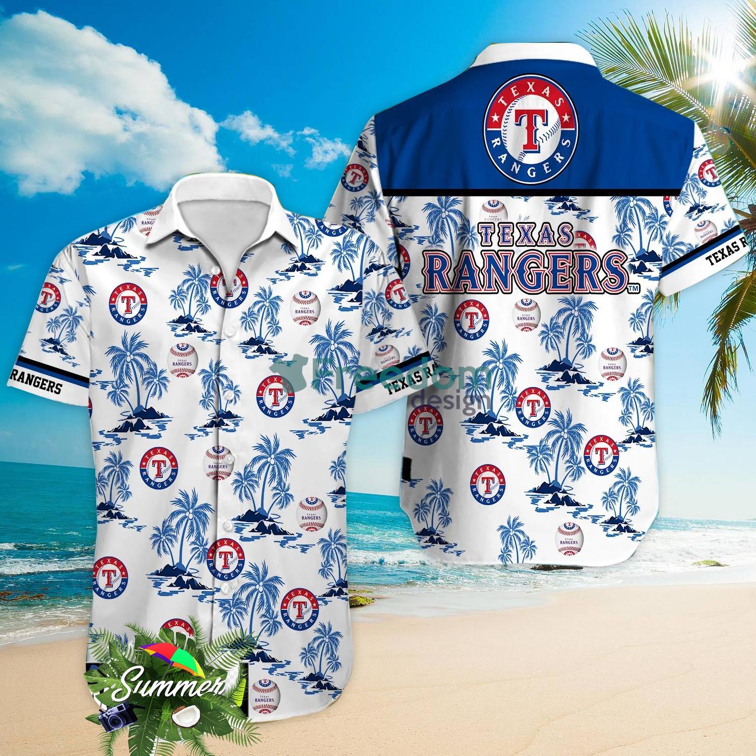 MLB Summer Aloha Texas Rangers Logo Hawaiian Shirt For Fans - Freedomdesign