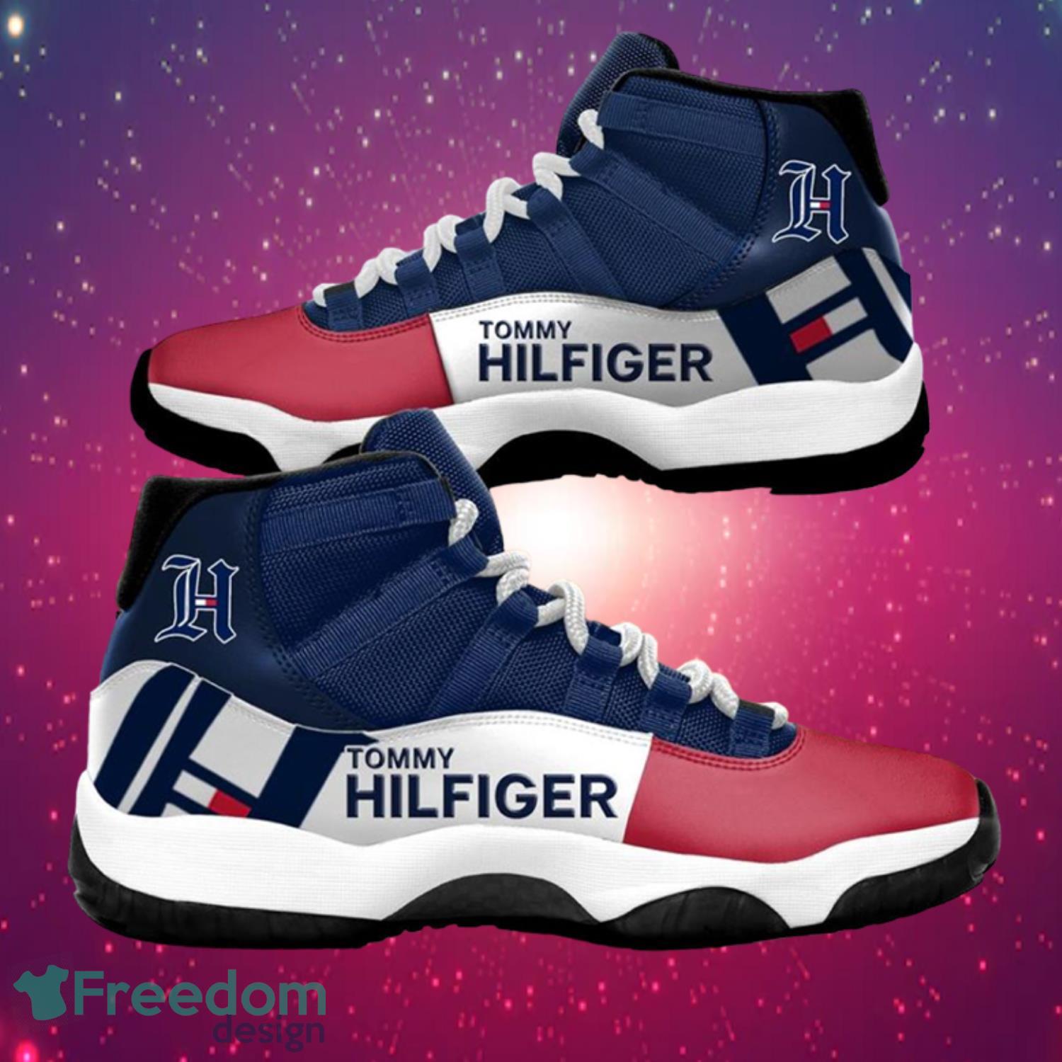 Tommy Hilfiger White Red Luxury Air Jordan 11 Shoes Product Photo 1