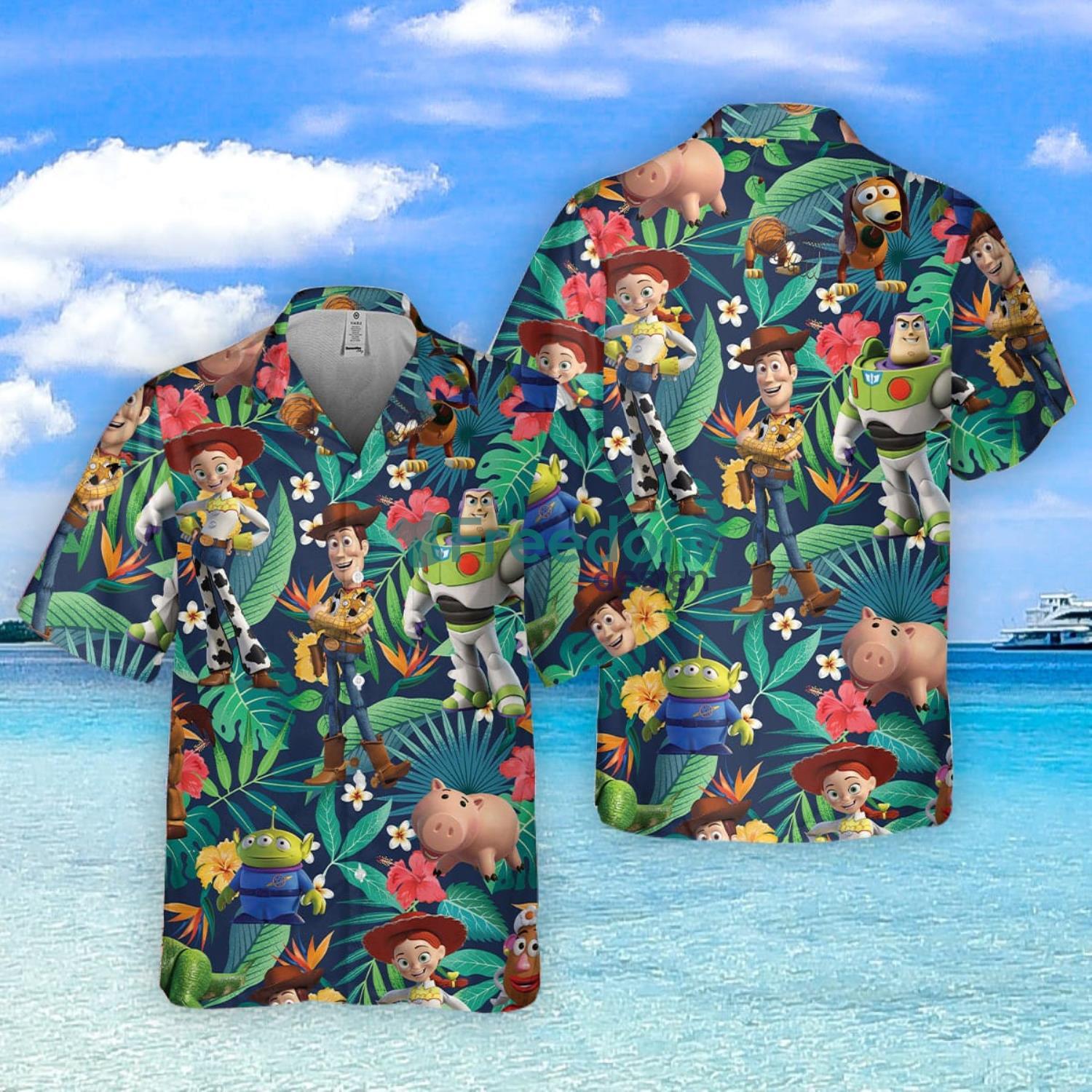 Toy Story Friends Summer Gift For Men And Women Hawaiian Shirt Woody Buzz Lightyear Tropical Shirt Product Photo 1 Toy Story Friends Summer Gift For Men And Women Hawaiian Shirt Woody Buzz Lightyear Tropical Shirt Product Photo 1