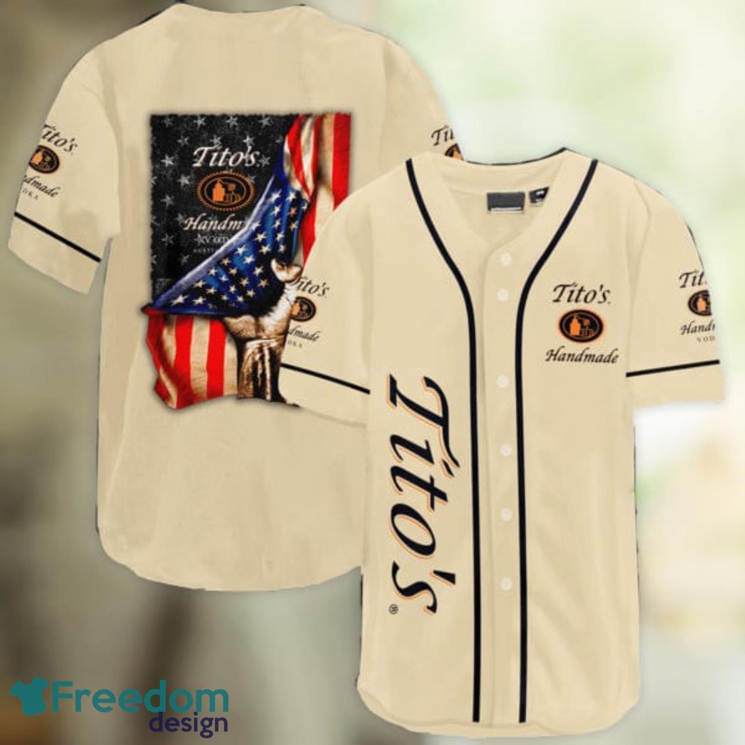 Custom Name For Fan Beige Tito's Baseball Jersey Baseball Jersey