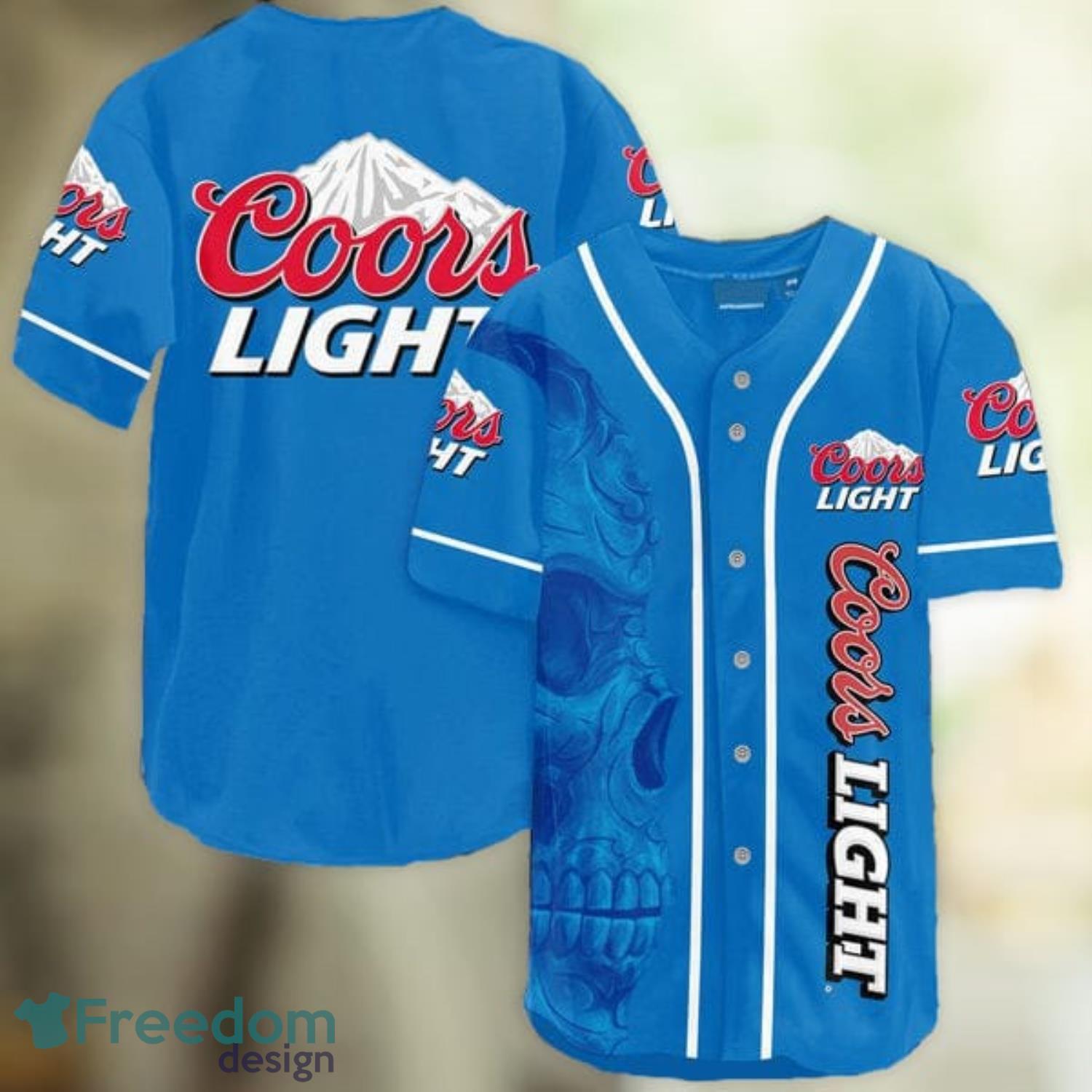 Coors Light Blue Camo Baseball Jersey