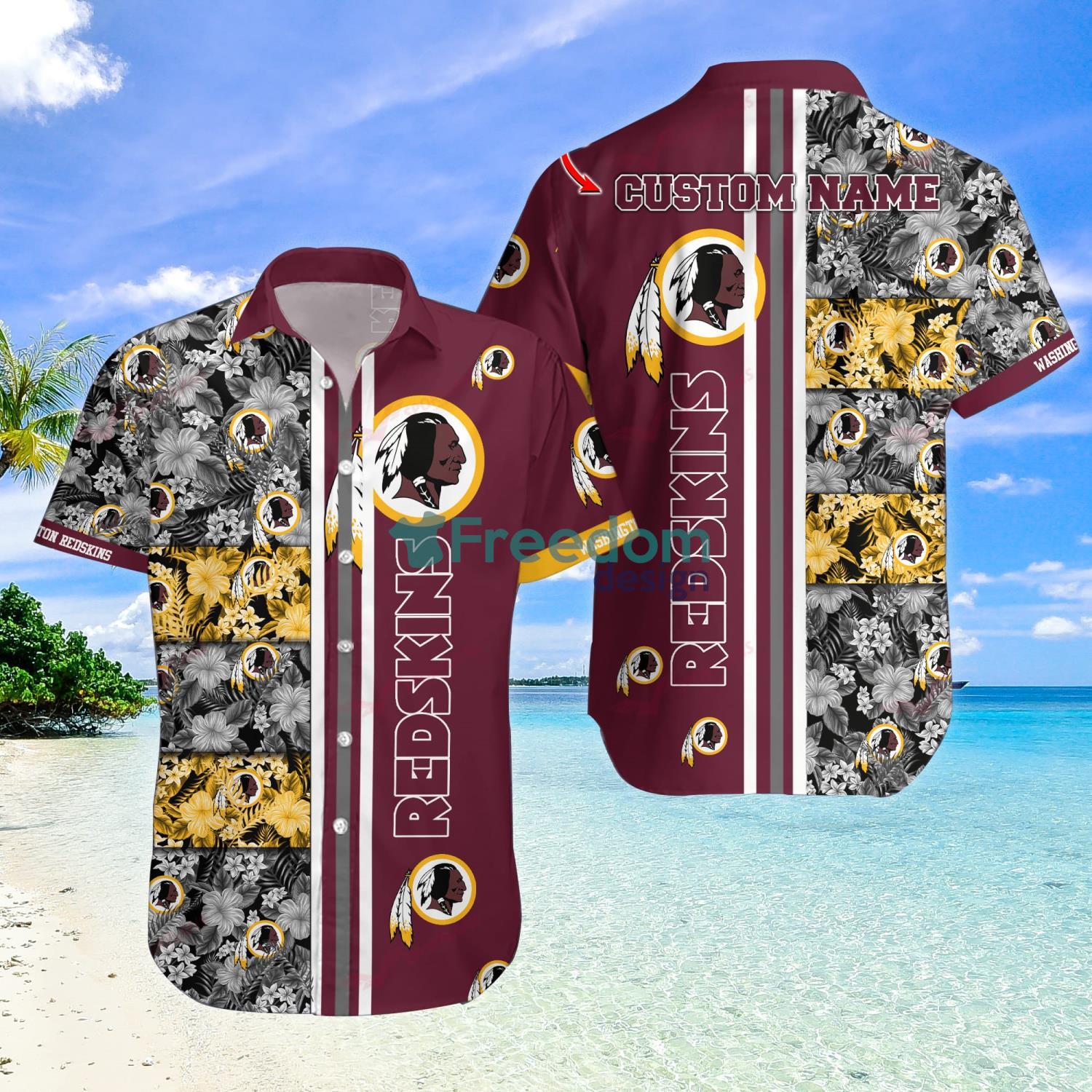 Custom Name Washington Commanders NFL Aloha Hawaiian Shirt