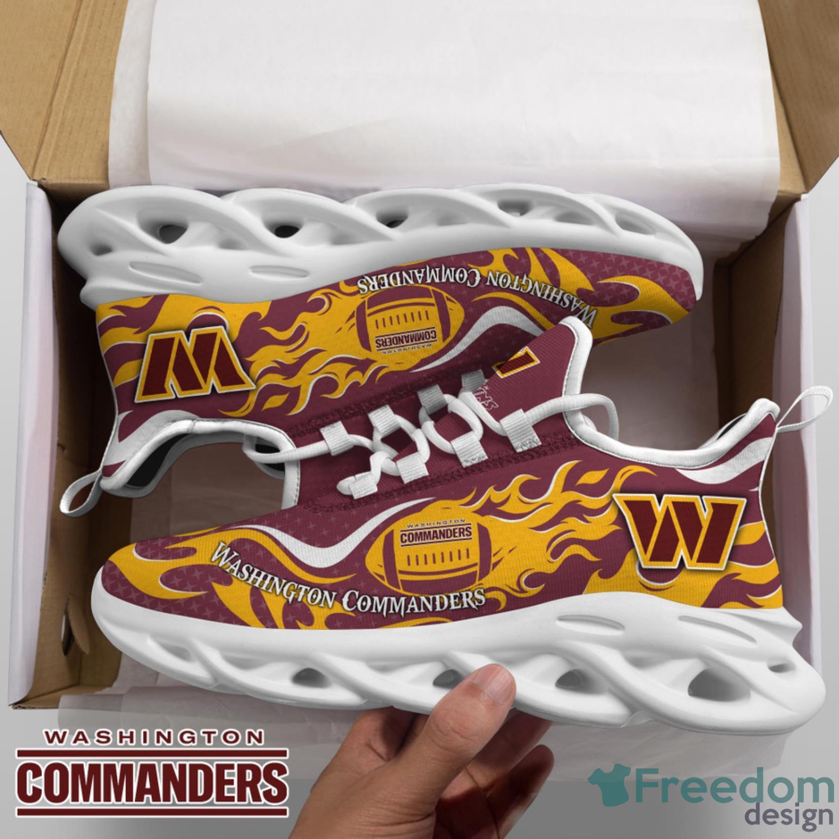 Personalized Name NFL Washington Commanders Flame Logo Max Soul