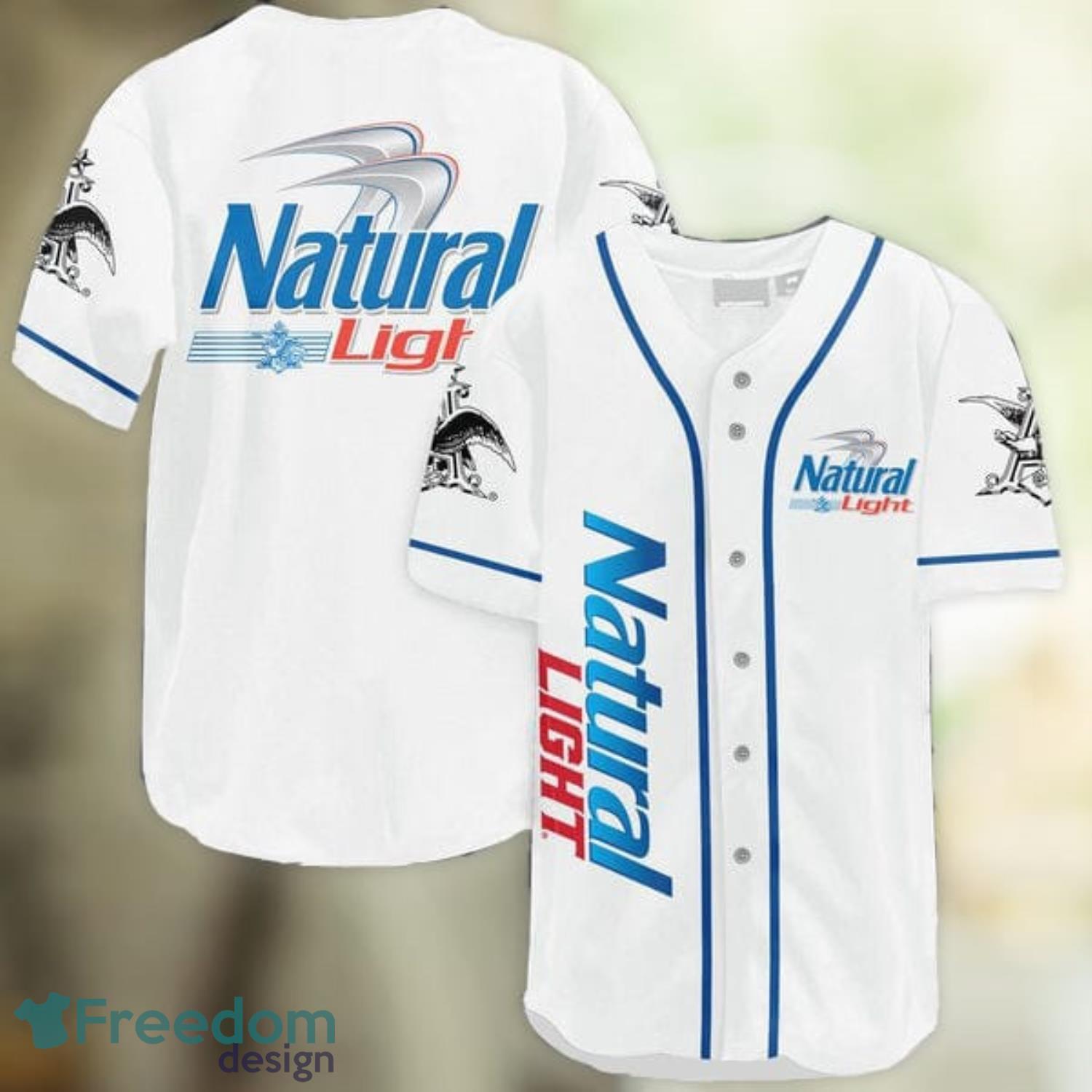 White Natural Light Baseball Jersey Shirt Summer Gift Product Photo 1