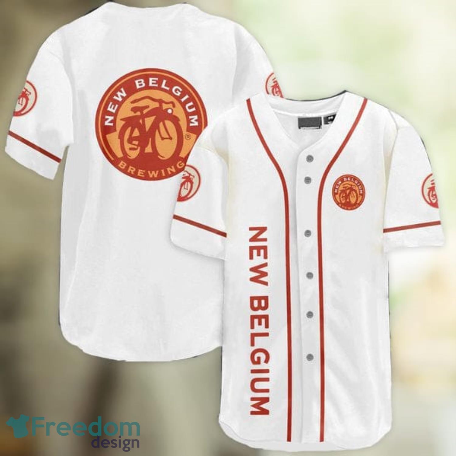 White New Belgium Baseball Jersey Shirt Summer Gift Product Photo 1