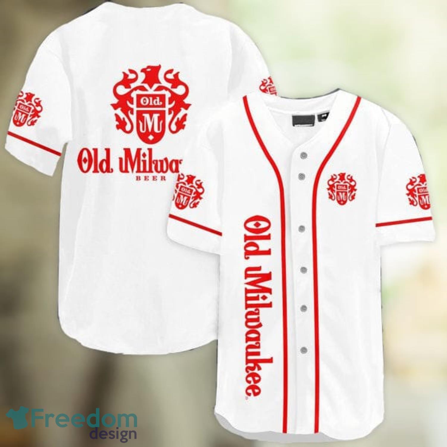 White Old Milwaukee Beer Baseball Jersey Shirt Summer Gift Product Photo 1
