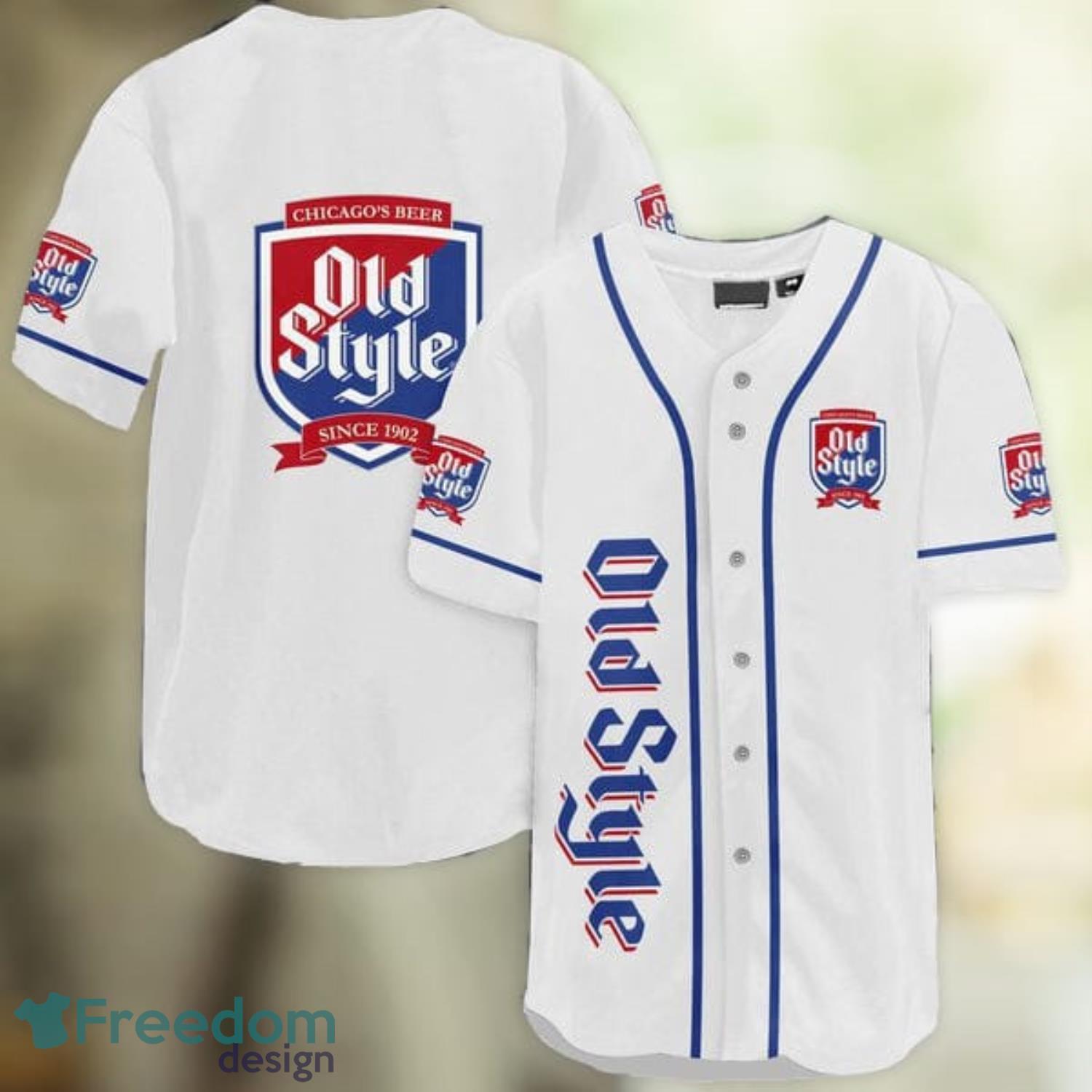 White Old Style Beer Baseball Jersey Shirt Summer Gift Product Photo 1