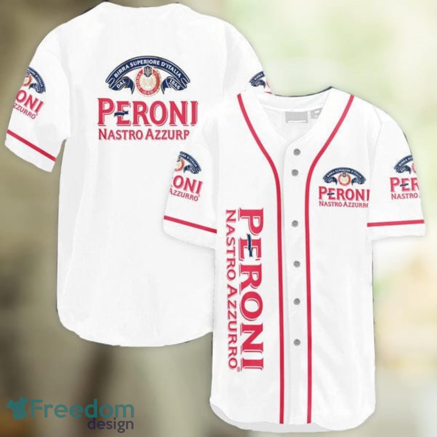 White Peroni Nastro Azzurro Beer Baseball Jersey Shirt Summer Gift Product Photo 1