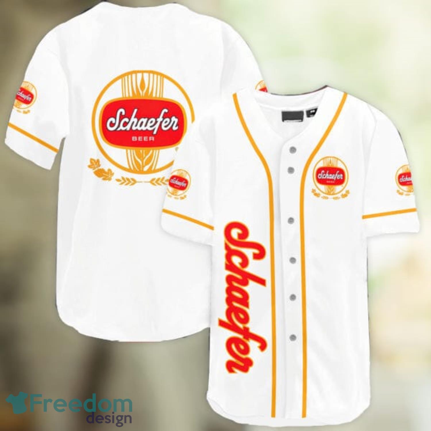 White Schaefer Beer Baseball Jersey Shirt Summer Gift Product Photo 1