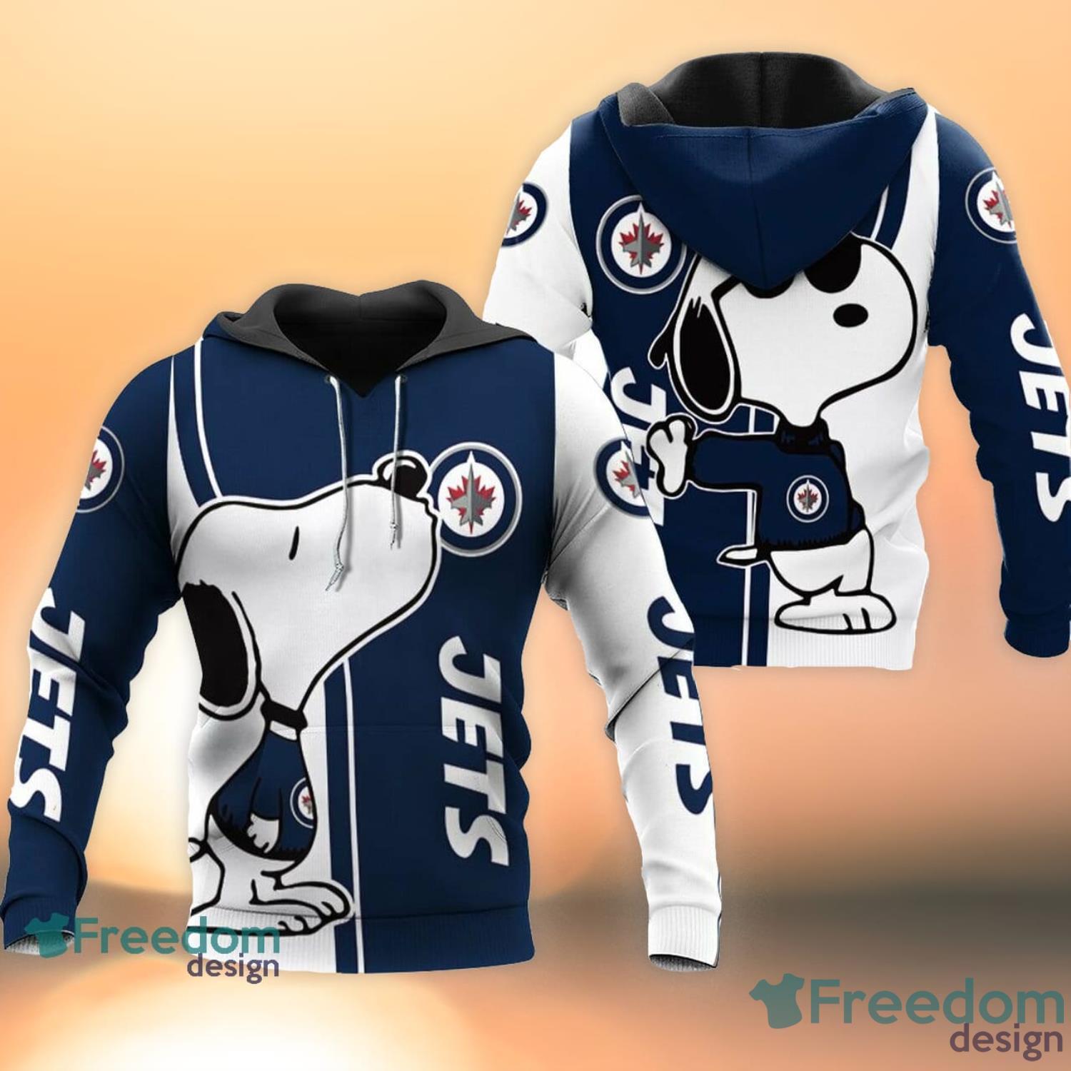 Winnipeg Jets Snoopy Kiss 3D All Over Printed Hoodie Zip Hoodie Product Photo 1