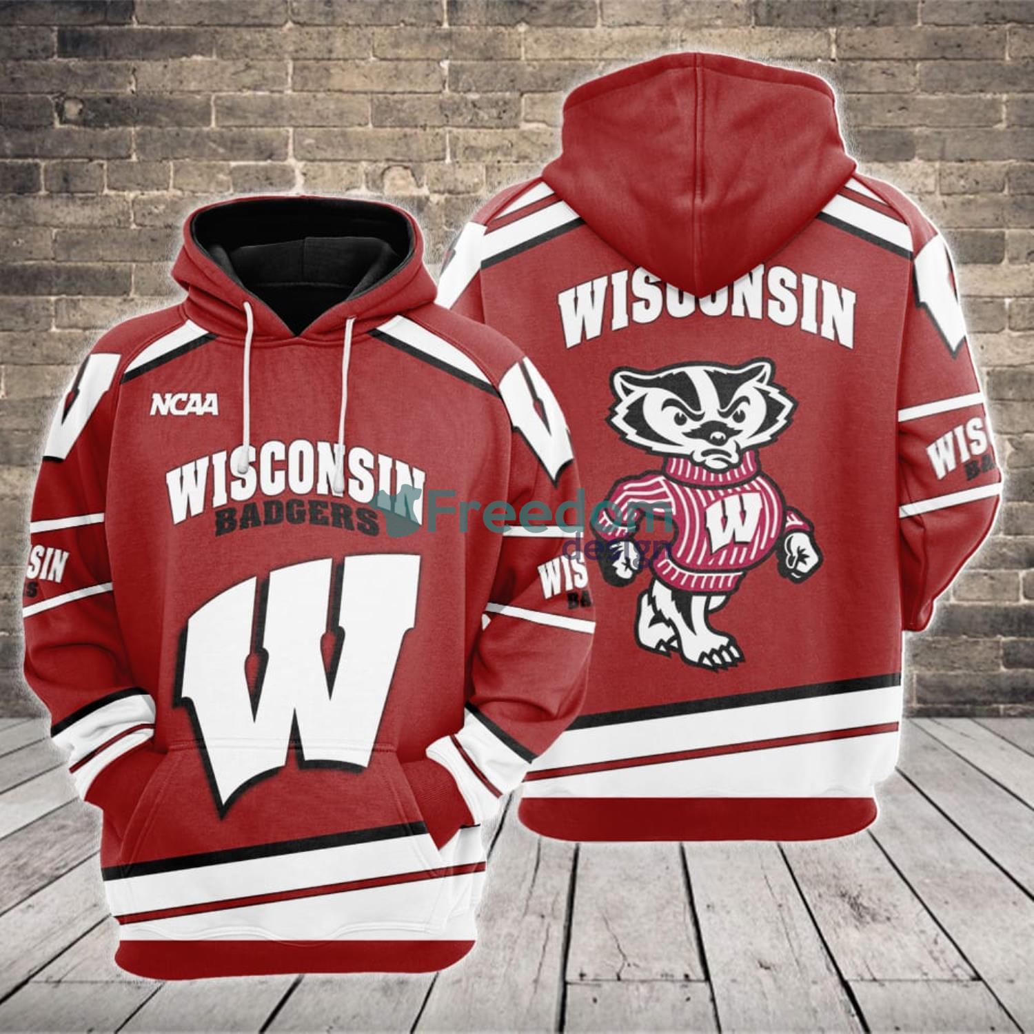Wisconsin Badgers Ncaa Mascot 3D Hoodie For Sport Team Product Photo 1