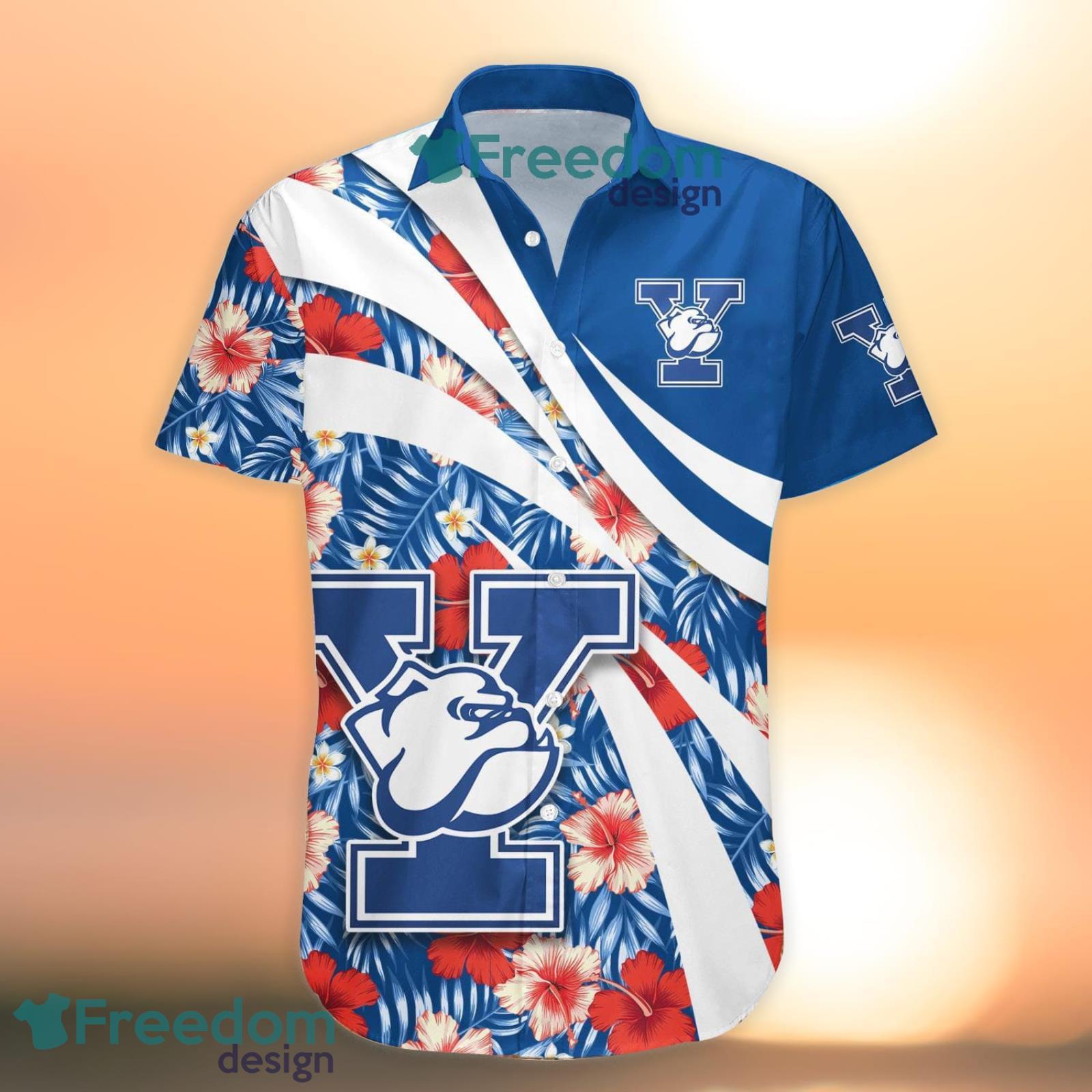 Yale Bulldogs NCAA Hibiscus Tropical Flower Hawaiian Shirt Gift For Summer Vacation Product Photo 2