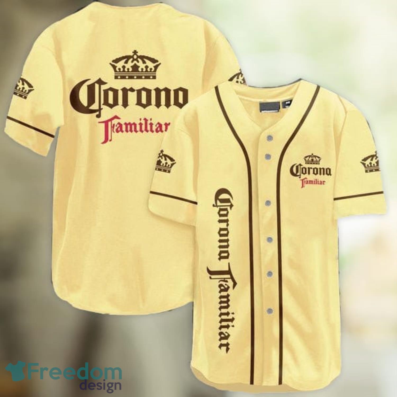 Yellow Corona Familiar Beer Baseball Jersey Shirt Summer Gift Product Photo 1