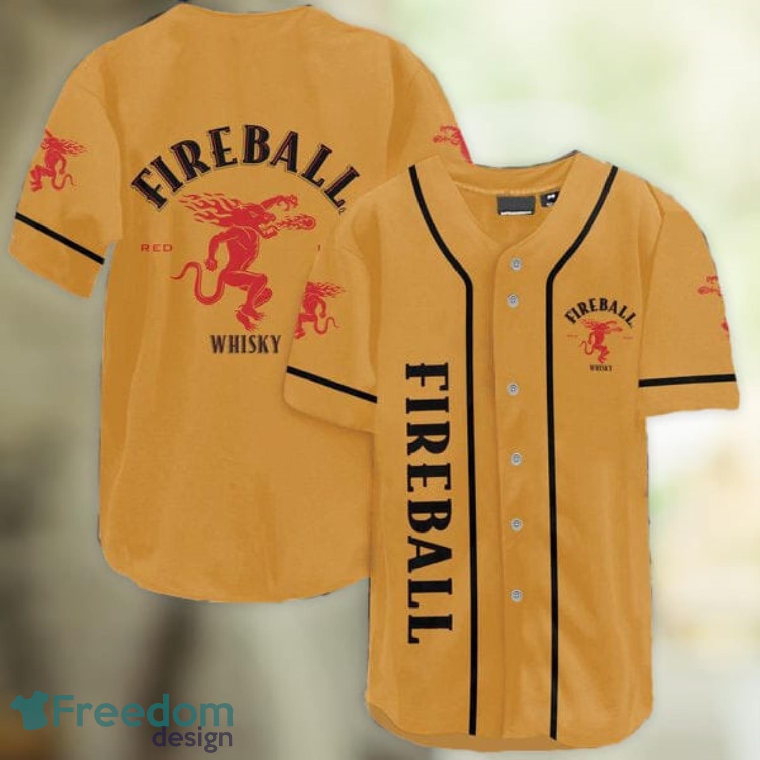 Yellow Fireball Whiskey Baseball Jersey Shirt Summer Gift Product Photo 1