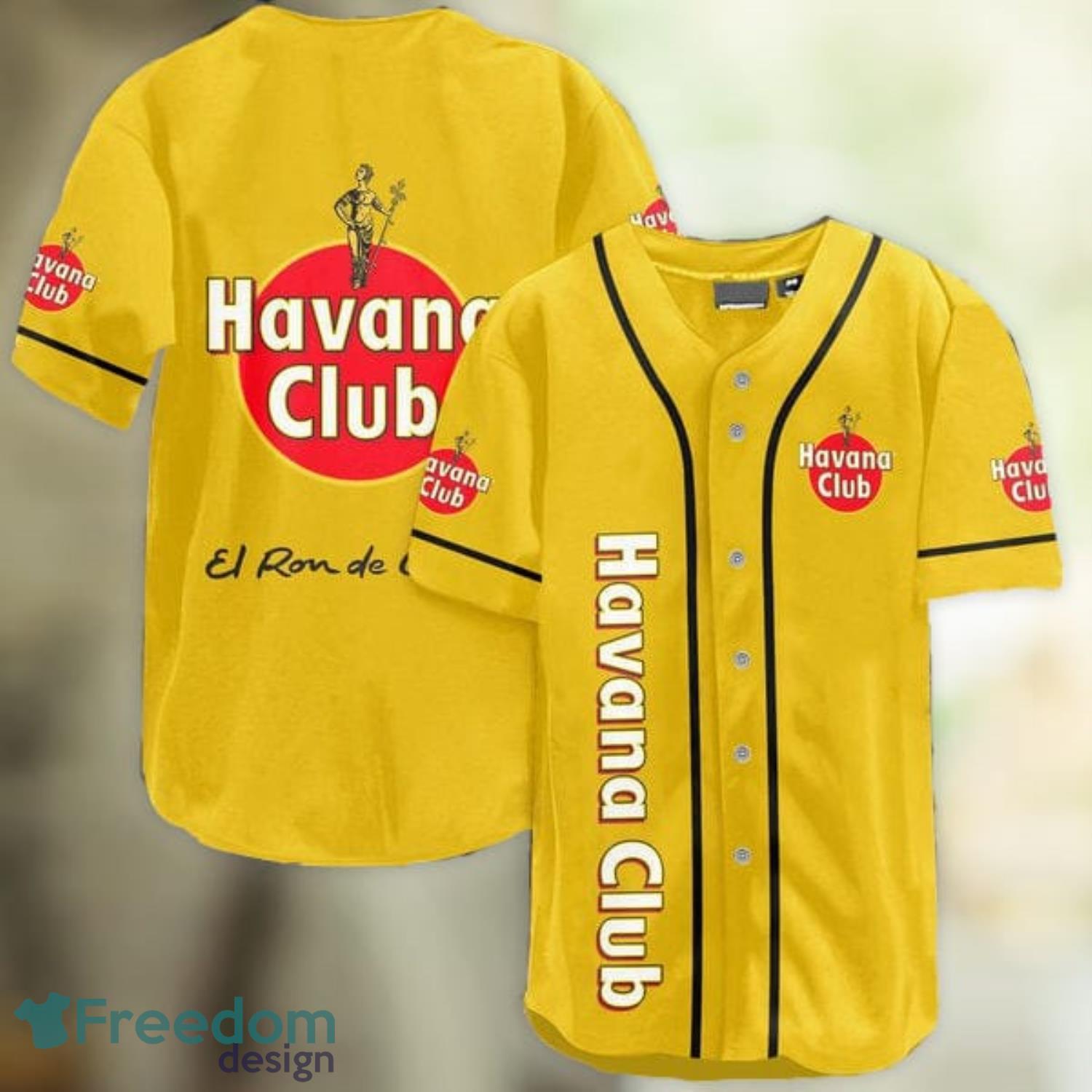 Yellow Havana Club Rum Baseball Jersey Shirt Summer Gift Product Photo 1