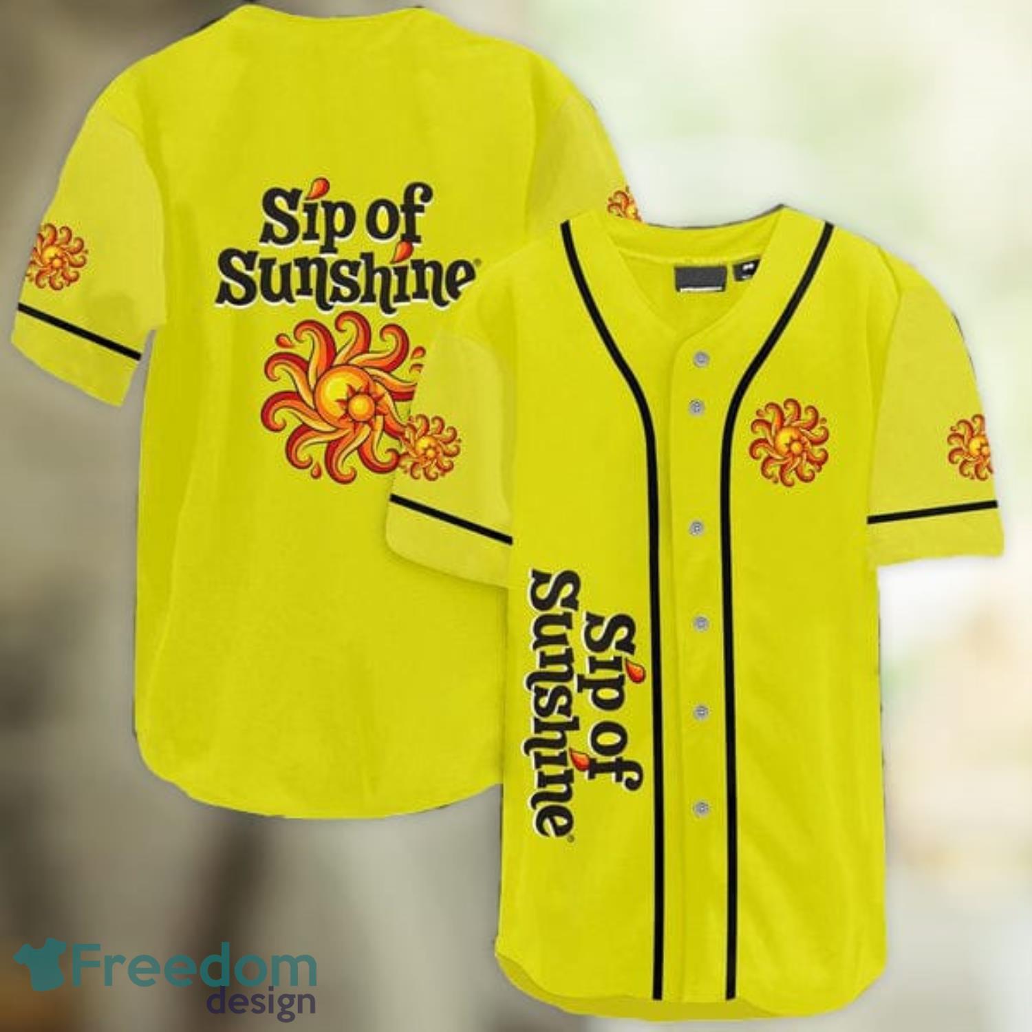 Yellow Sip Of Sunshine Baseball Jersey Shirt Summer Gift Product Photo 1