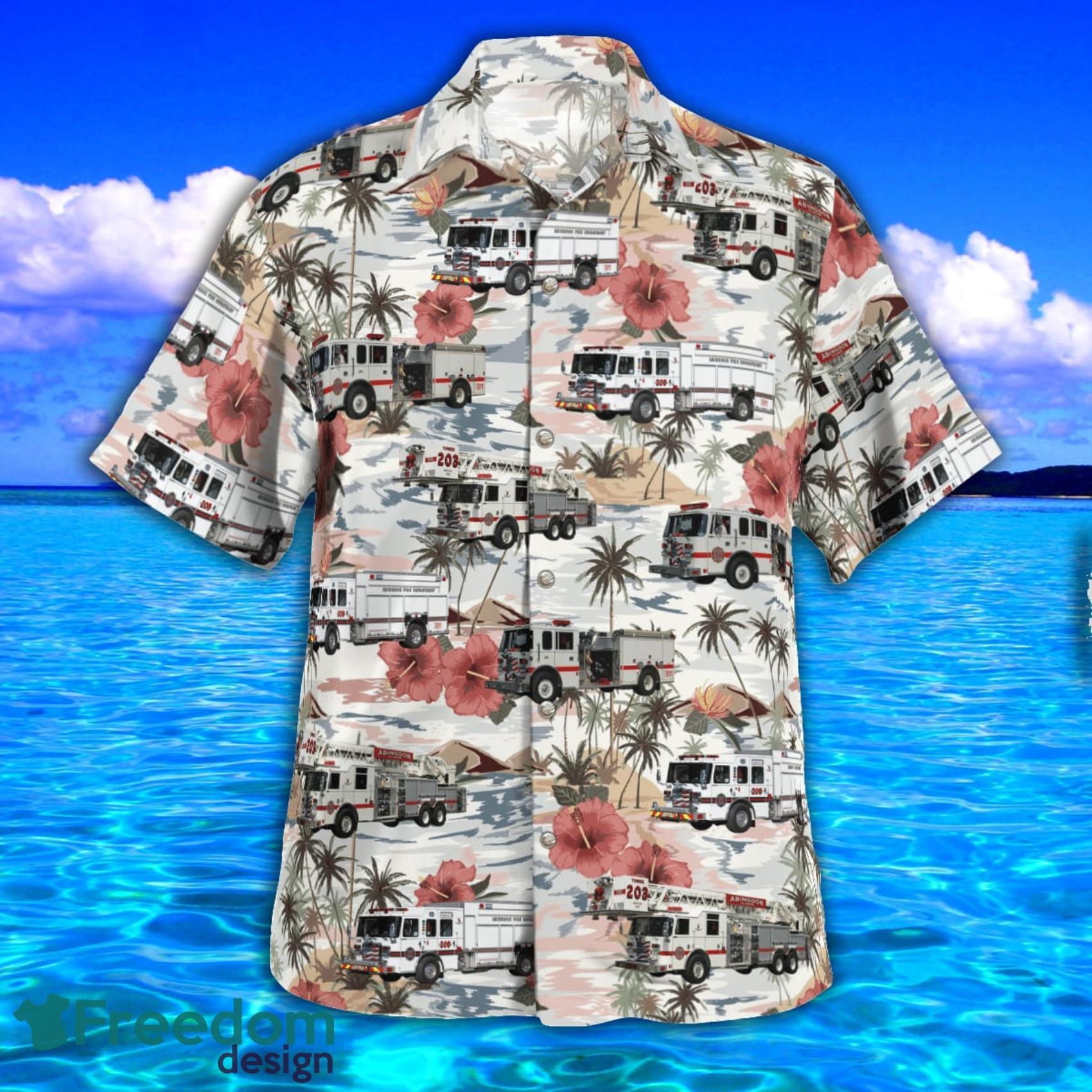 Abingdon, Virginia Fire Department AOP Aloha Hawaiian Shirt And Beach Short image Abingdon, Virginia Fire Department AOP Aloha Hawaiian Shirt And Beach Short Product Photo 2