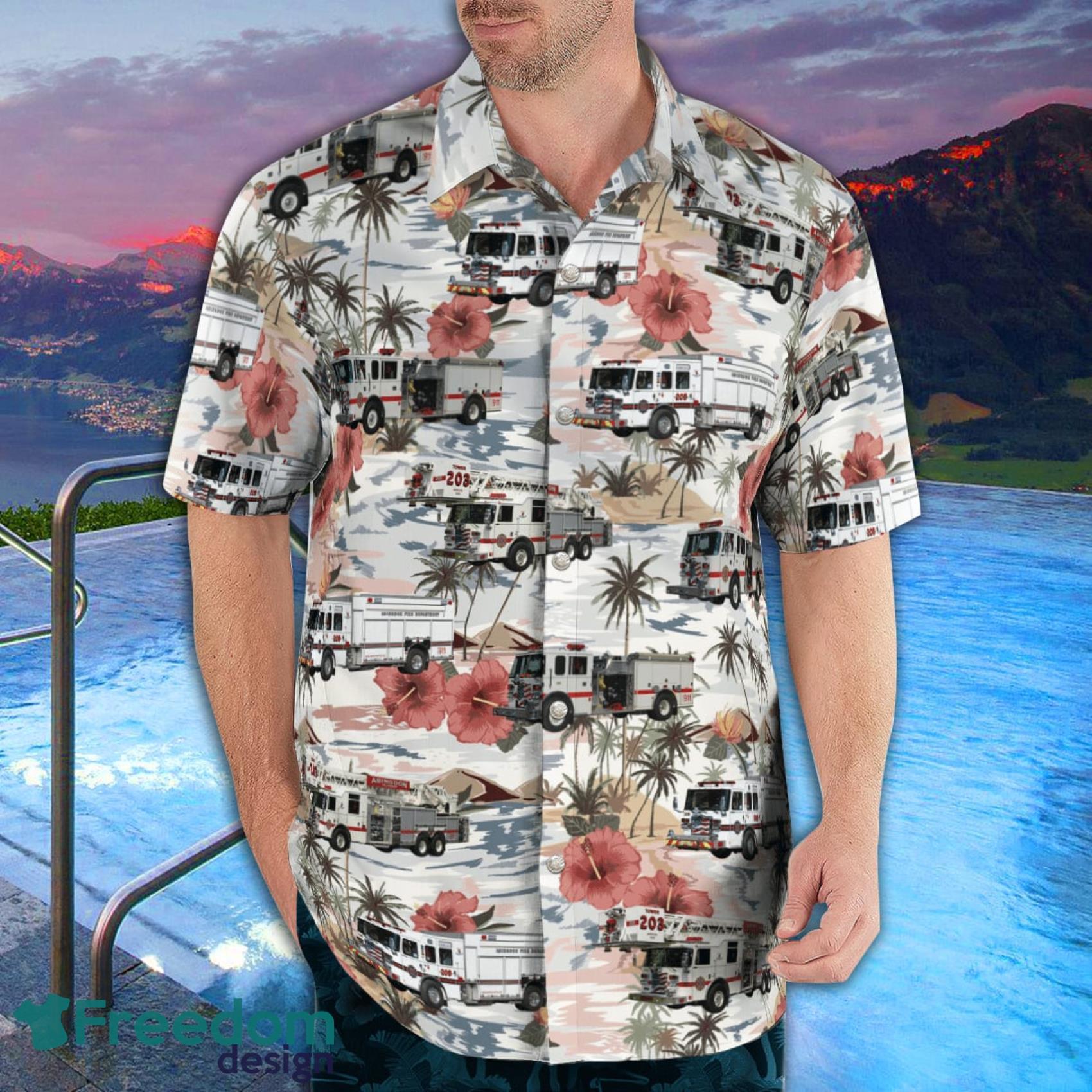 Abingdon, Virginia Fire Department AOP Aloha Hawaiian Shirt And Beach Short Product Photo 3 Abingdon, Virginia Fire Department AOP Aloha Hawaiian Shirt And Beach Short Product Photo 3