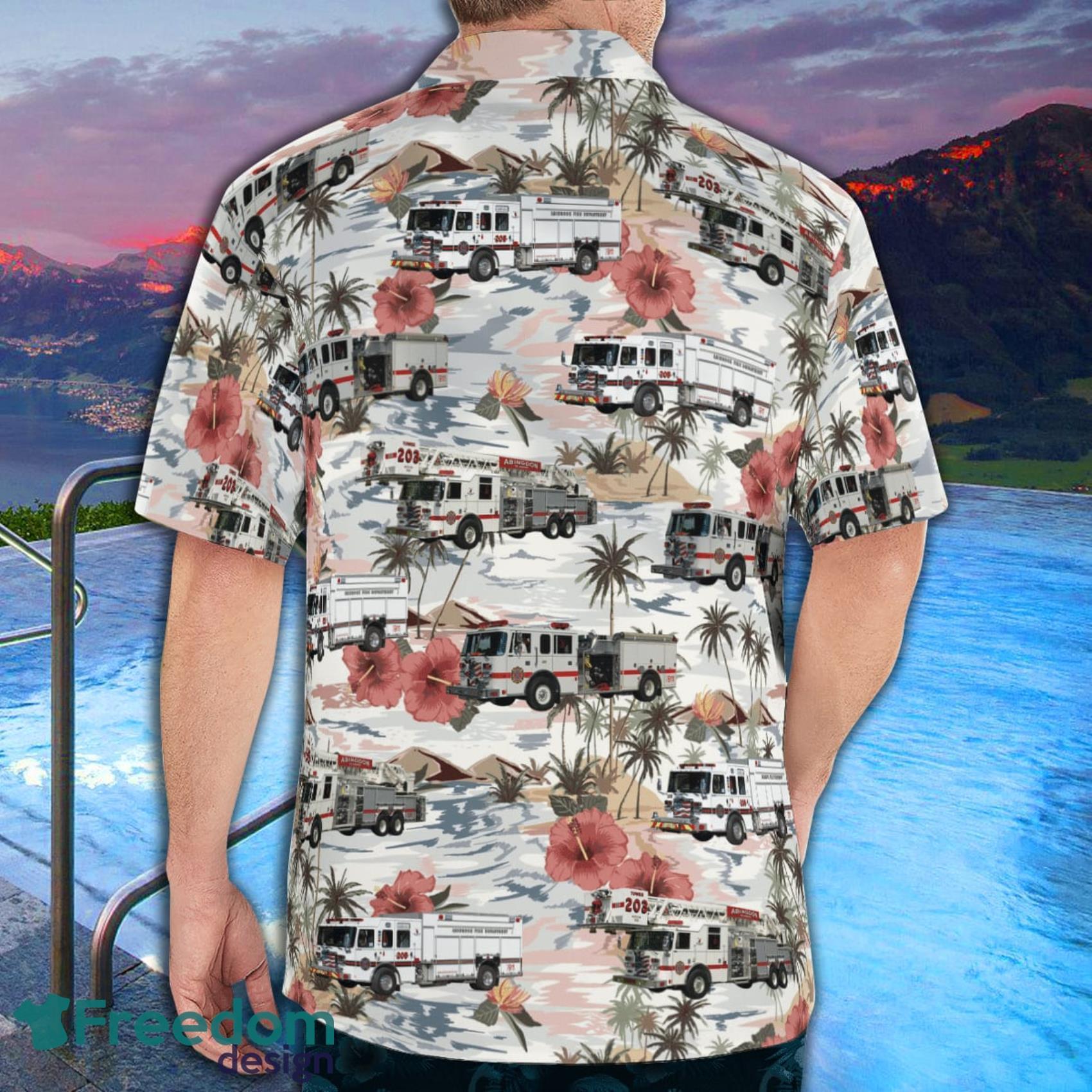 Abingdon, Virginia Fire Department AOP Aloha Hawaiian Shirt And Beach Short Product Photo 4 Abingdon, Virginia Fire Department AOP Aloha Hawaiian Shirt And Beach Short Product Photo 4