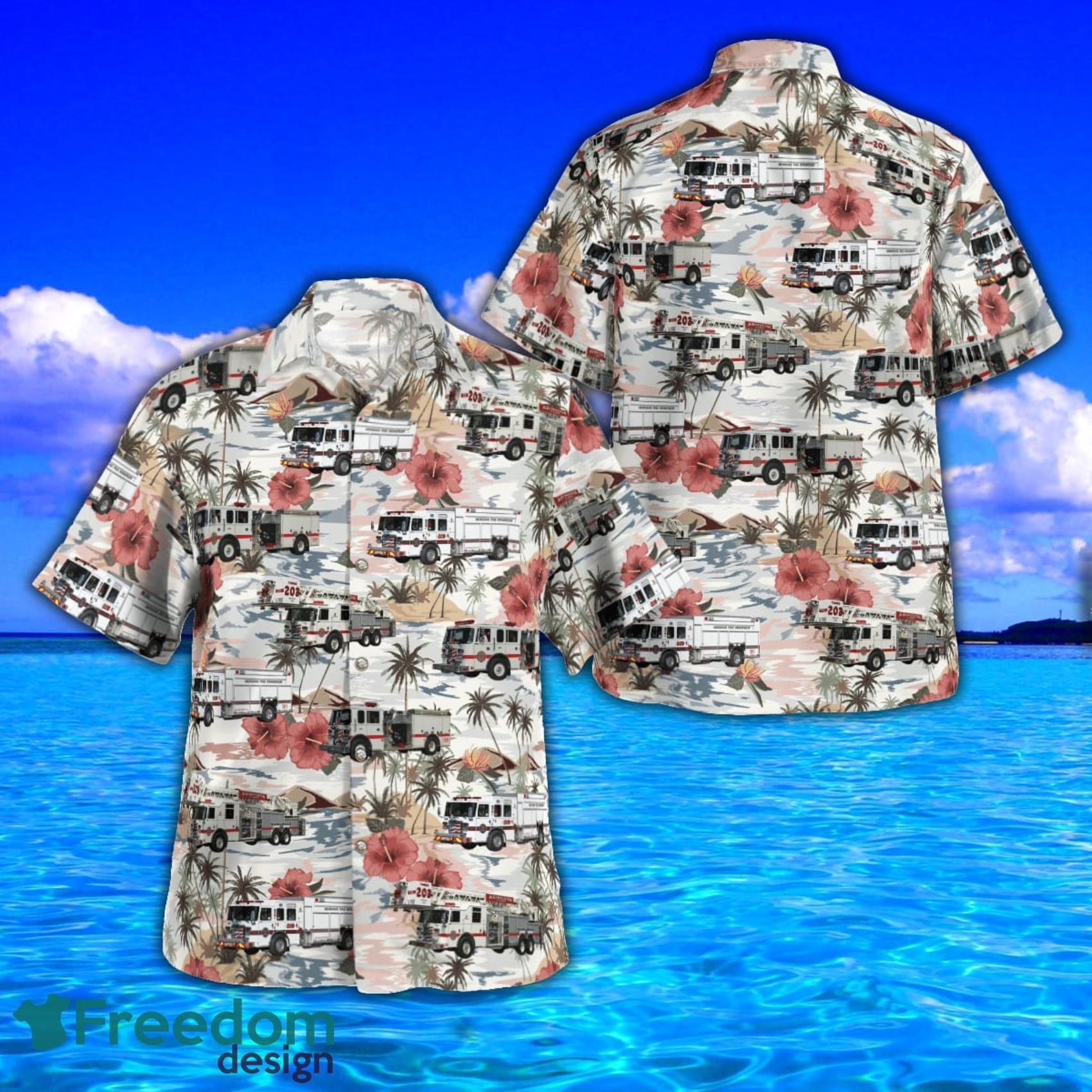 Abingdon, Virginia Fire Department AOP Aloha Hawaiian Shirt And Beach Short Product Photo 1 Abingdon, Virginia Fire Department AOP Aloha Hawaiian Shirt And Beach Short Product Photo 1