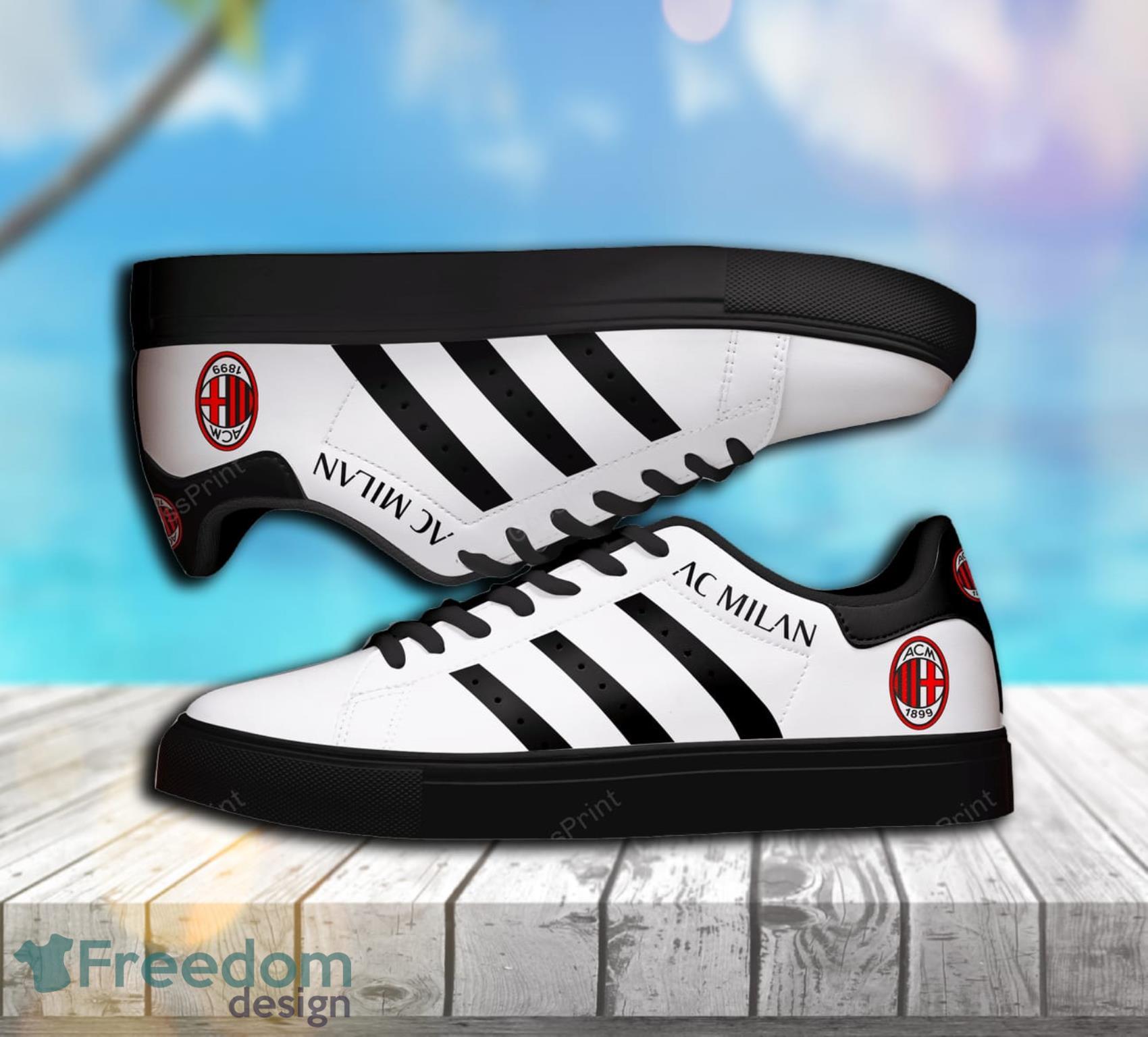Ac Milan Logo Low Top Skate Shoes For Men And Women Product Photo 2