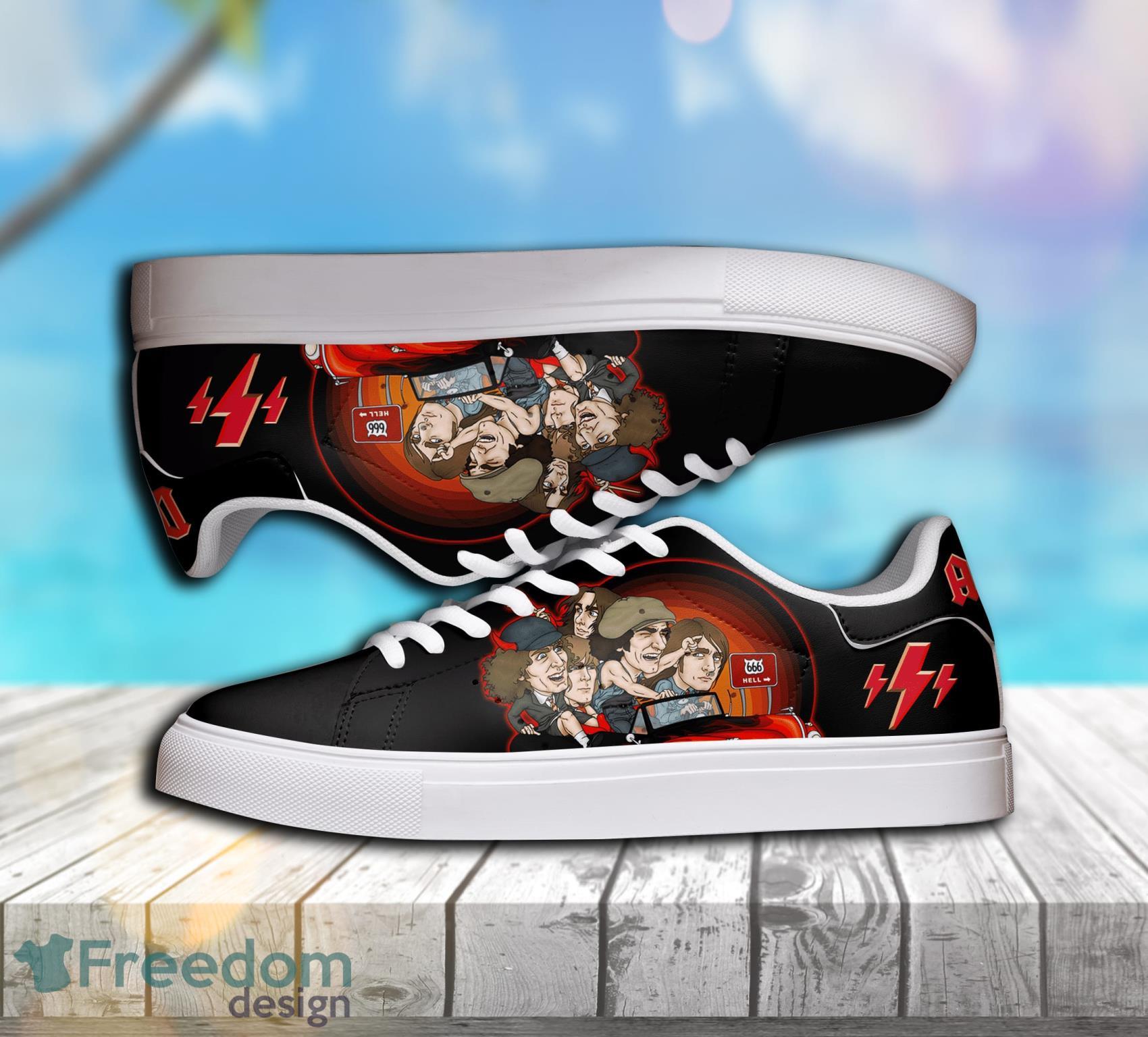 Acdc Shoes Acdc Highway To Hell Shoes AOP Low Top Skate Shoes For Men And Women Product Photo 1