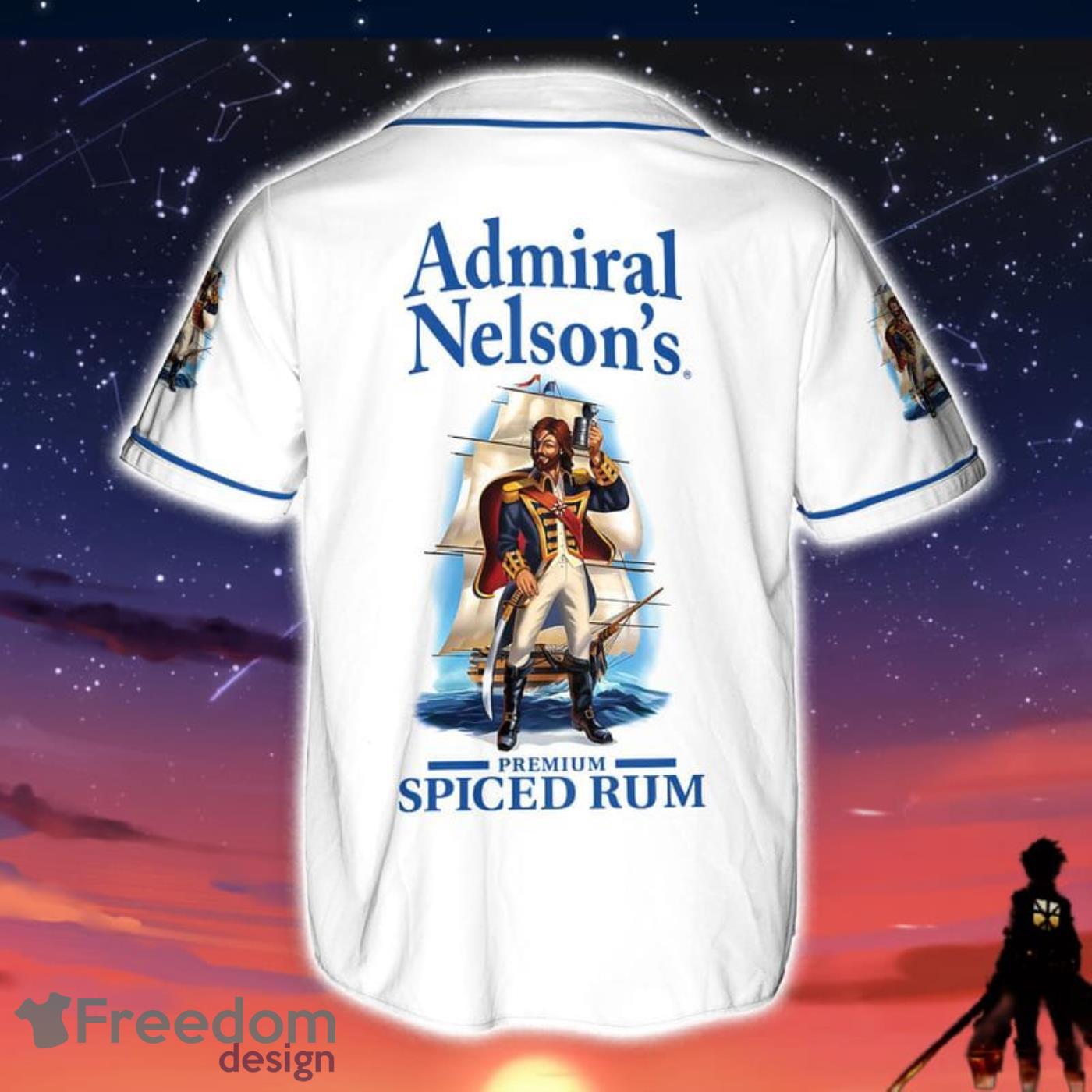 Admiral Nelsons Spiced Rum White Baseball Jersey Gift For Sport Fans Product Photo 2