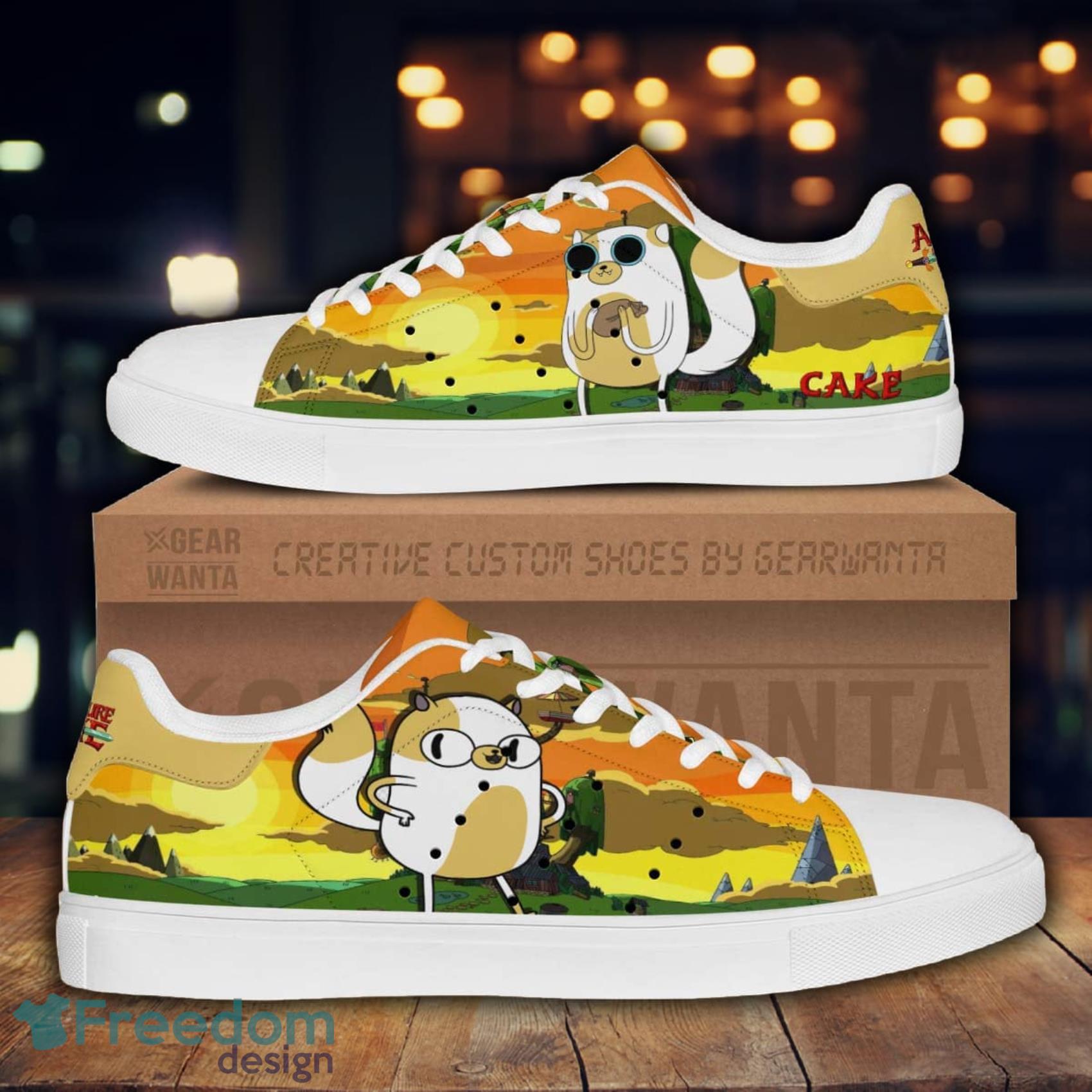 Adventure Time Cake Cartoon Lovely Cute Skate Shoes Gift For Men And Women Product Photo 1