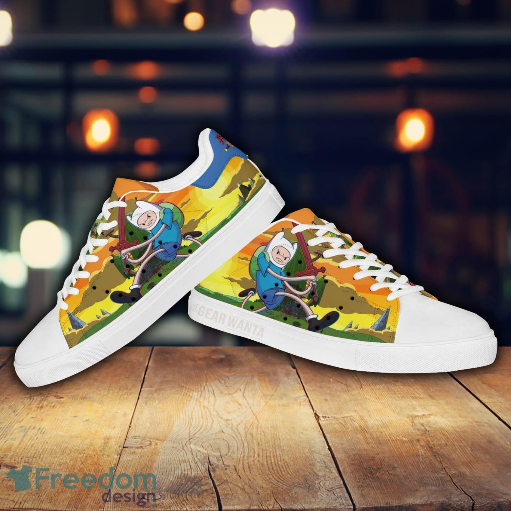 Adventure Time Finn Cartoon Lovely Cute Skate Shoes Gift For Men And Women Product Photo 2